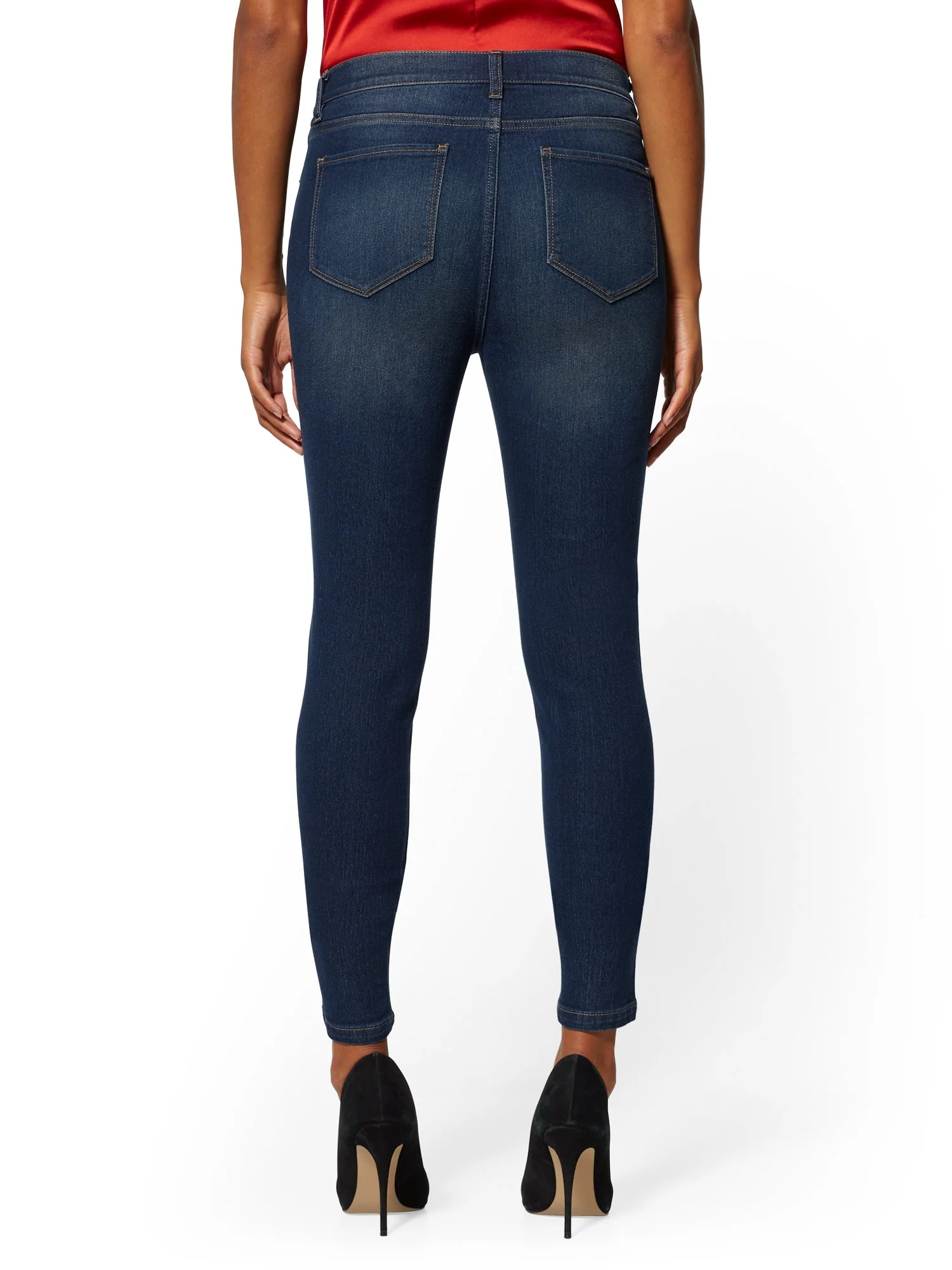 Mid-Rise Essential Super-Skinny Jeans - Blue Honey - Image 3