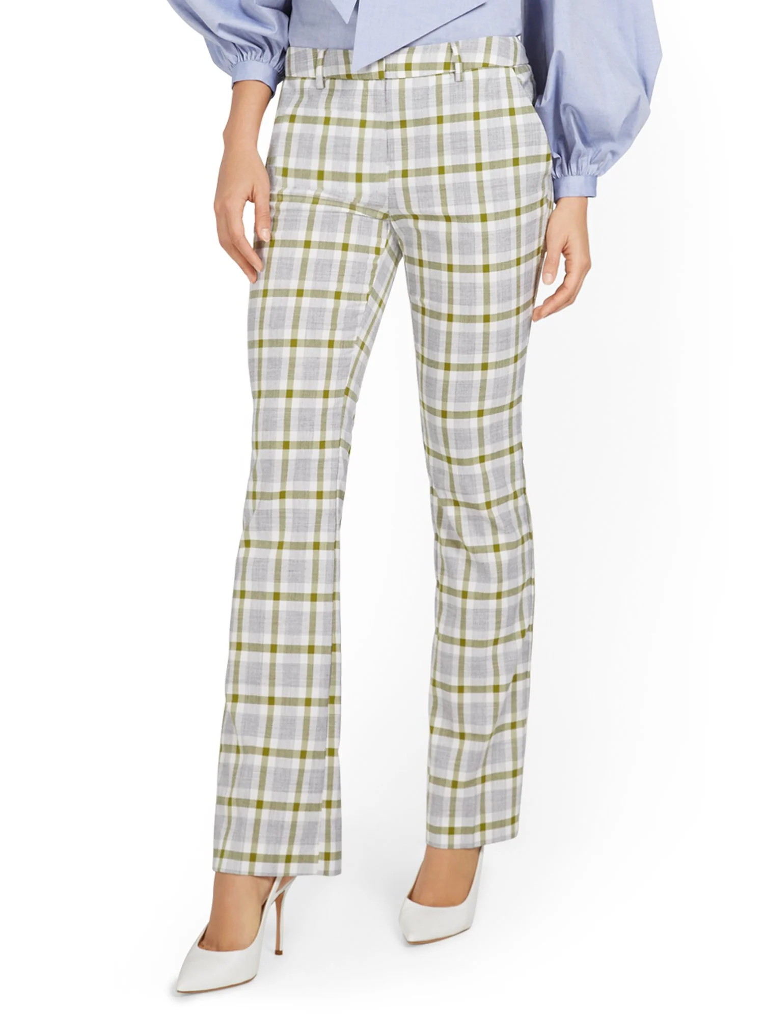 Mid-Rise Modern Bootcut Pant - Plaid