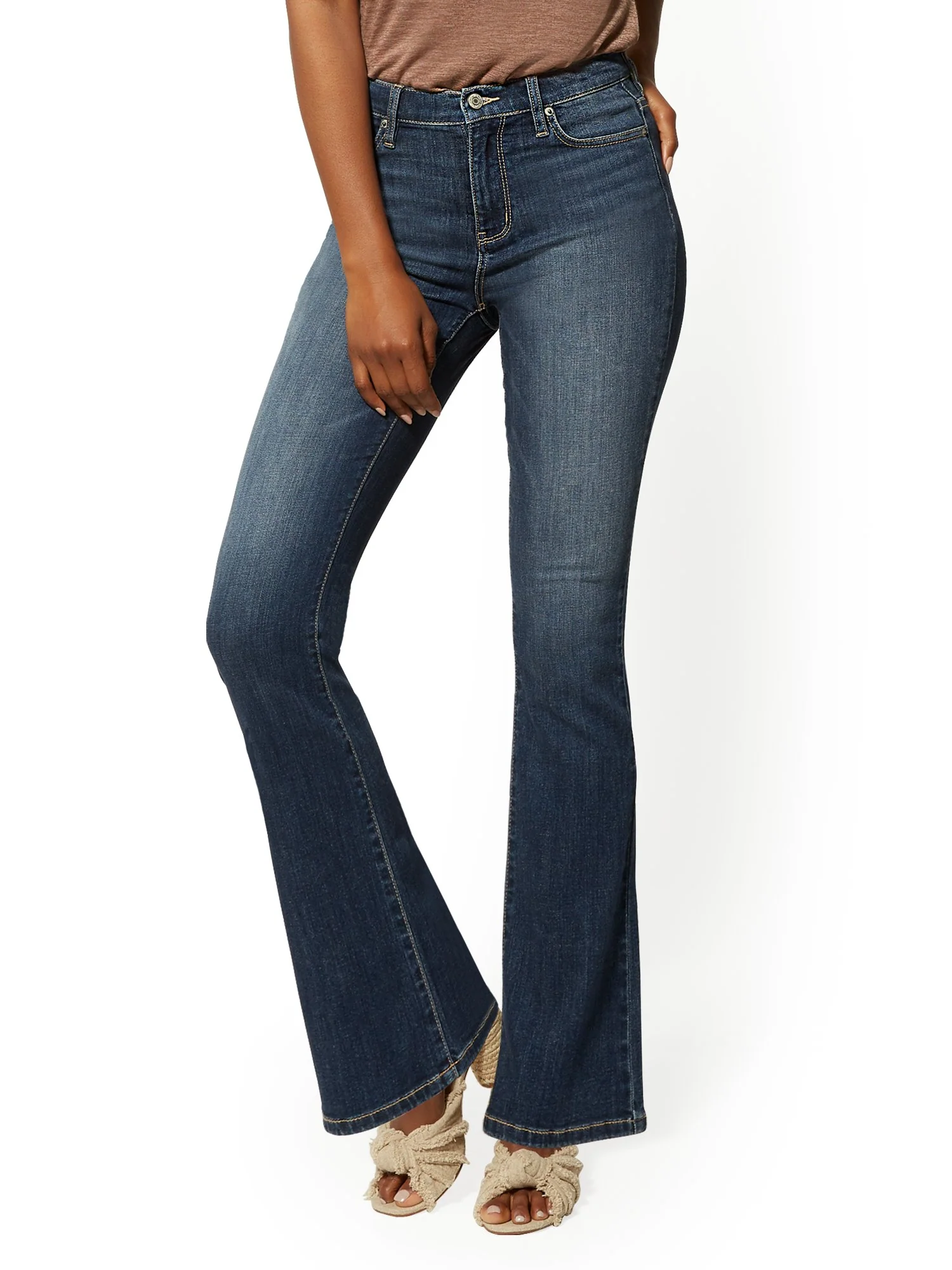 Mid-Rise Slim Bootcut Jeans - Blue Oasis
