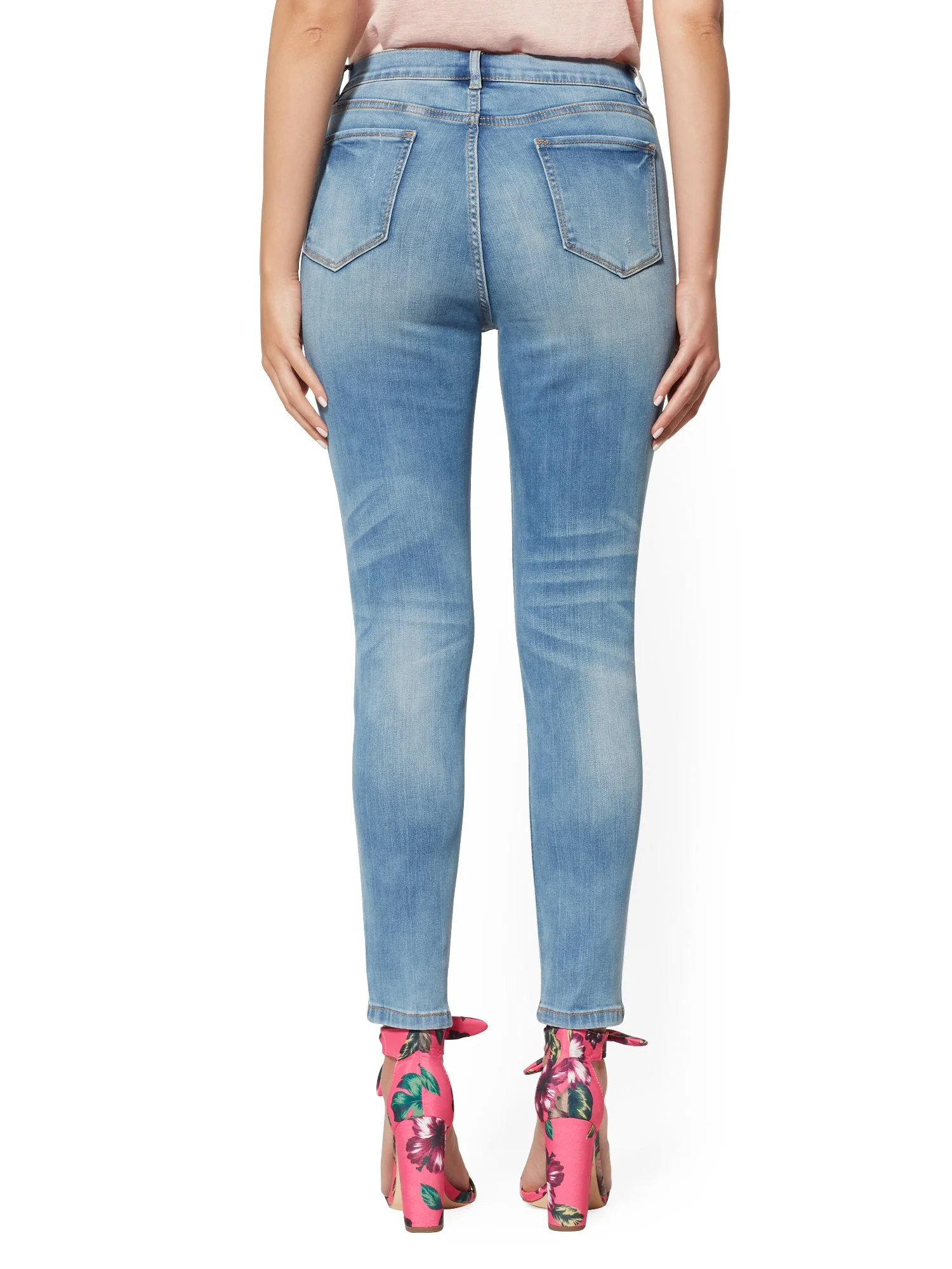 Mid-Rise Super-Skinny Ankle Jeans - Blue Angel - Image 3