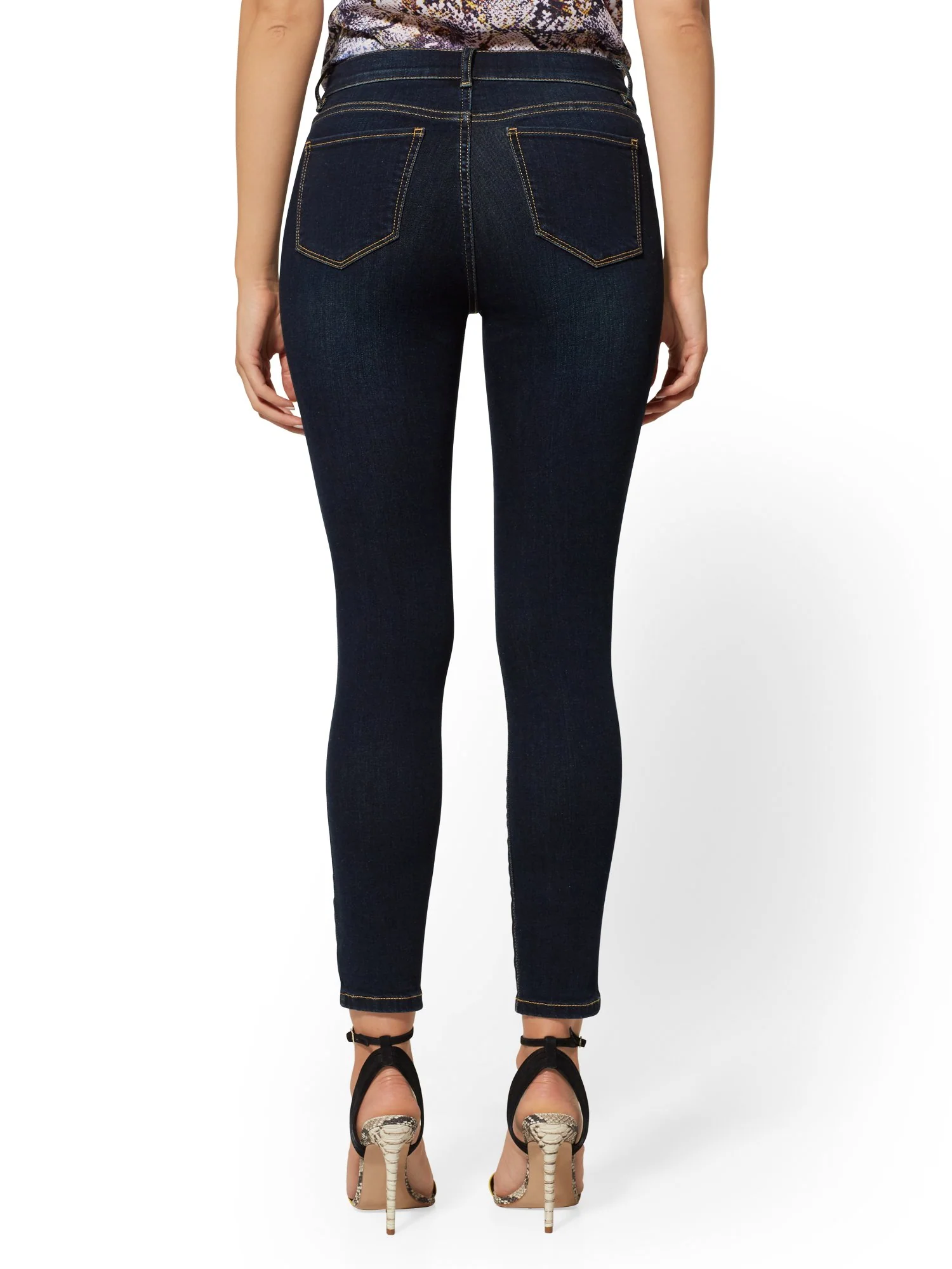 Mid-Rise Super-Skinny Ankle Jeans - Northern Blue - Image 3