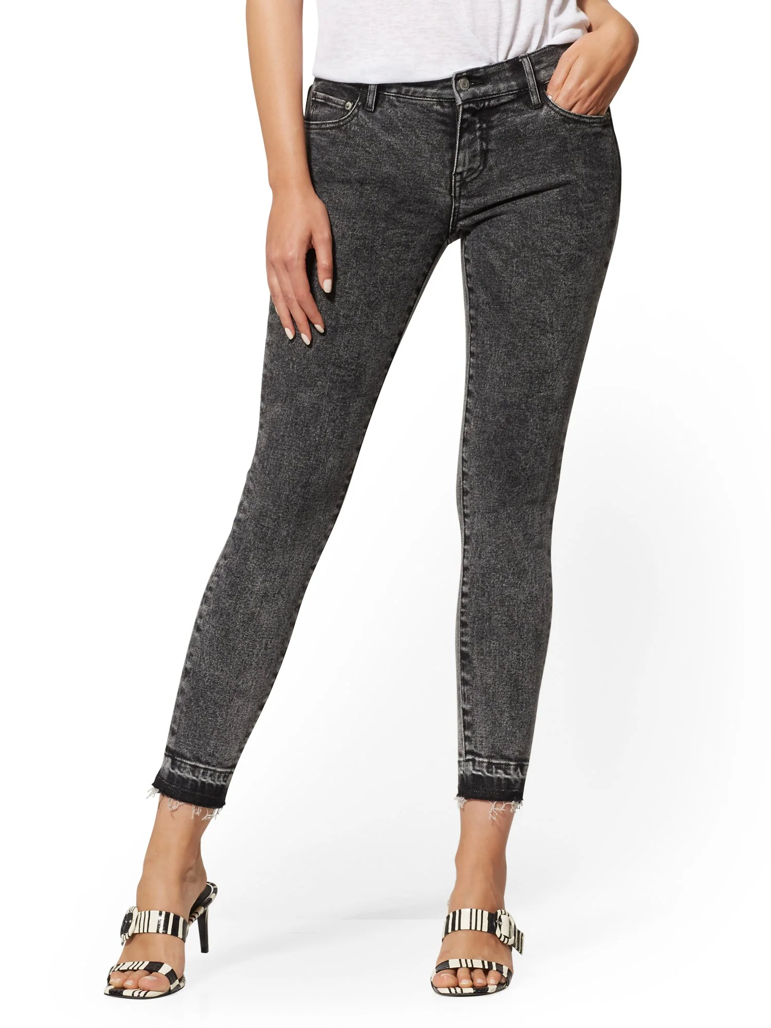 Mid-Rise Super-Skinny Ankle Jeans - Released Hem - Image 2