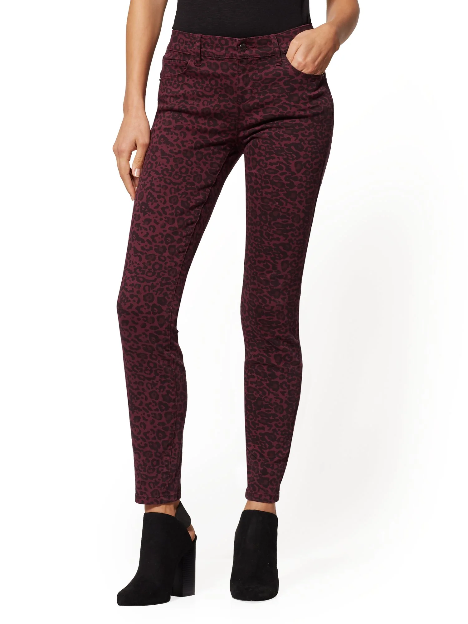 Mid-Rise Super-Skinny Jeans - Cheetah Print