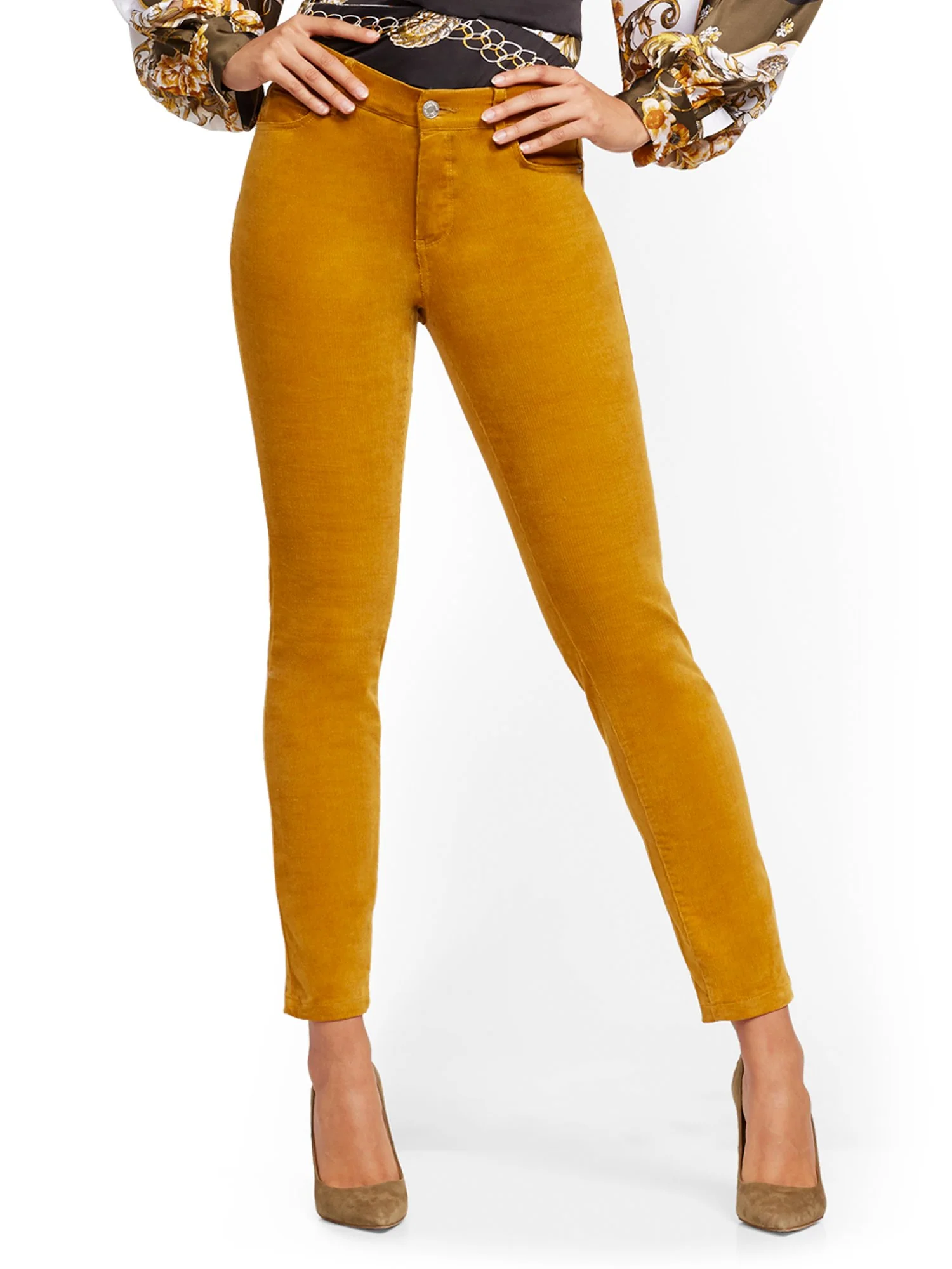 Mid-Rise Super-Skinny Jeans - Corduroy - Image 2