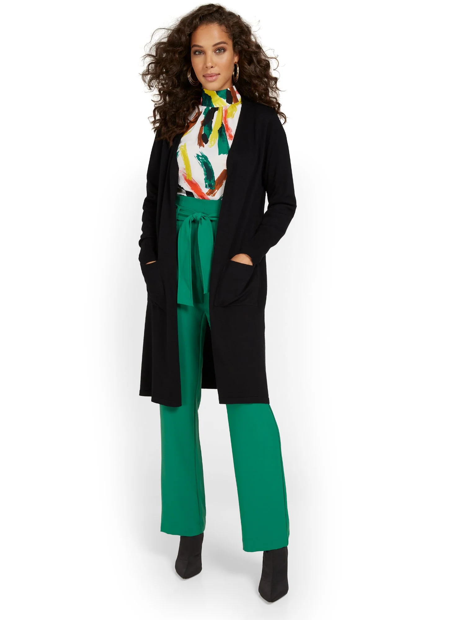Midi-Length Pocket Cardigan - Image 2