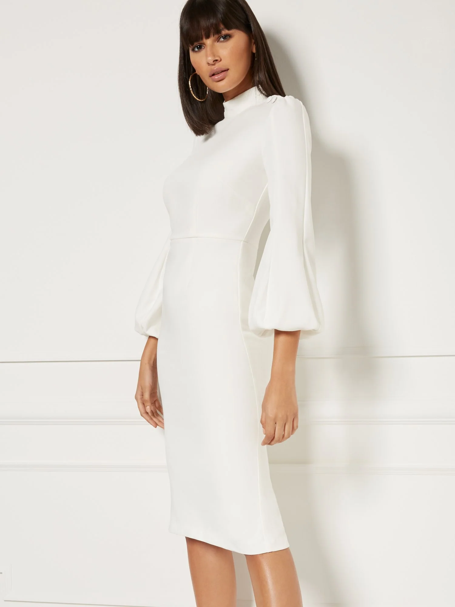 Misty Ivory Sheath Dress - Eva Mendes Collection - Image 7