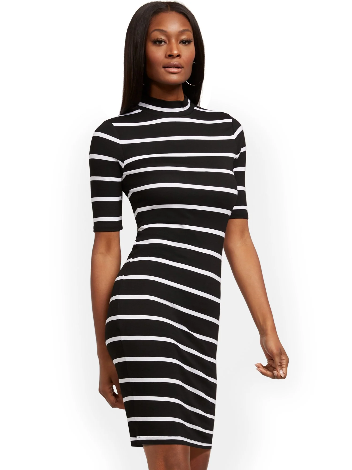 Mock-Neck Shift Dress - Image 2