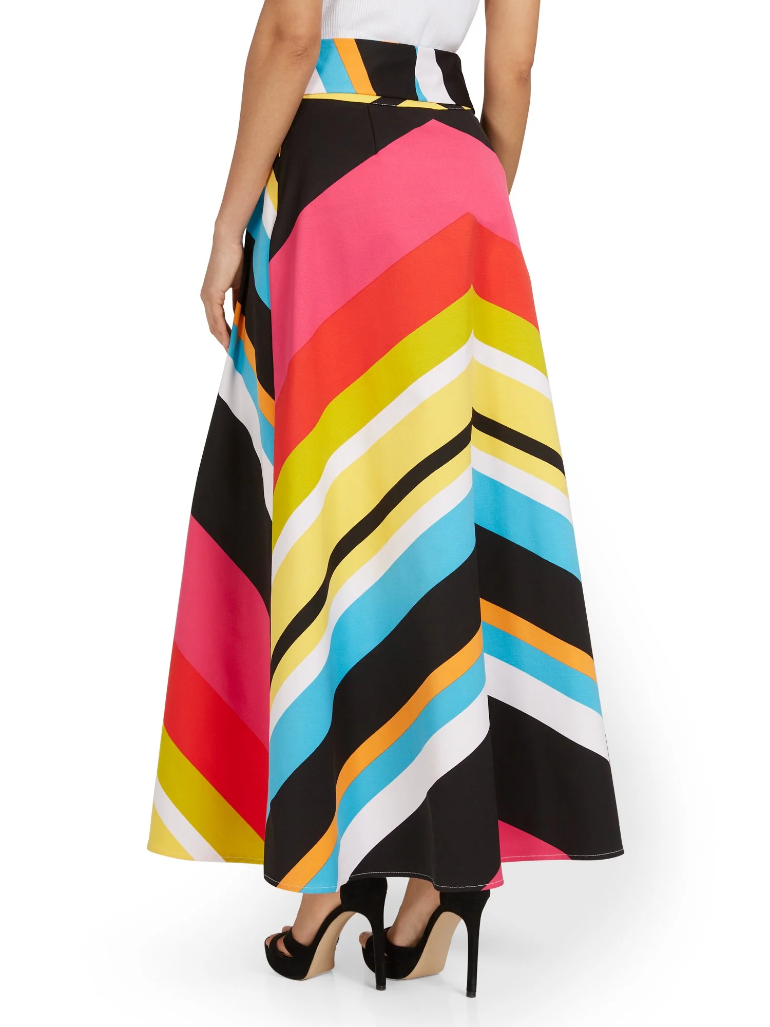 Multi-Chevron Side-Tie Maxi Skirt - Image 3