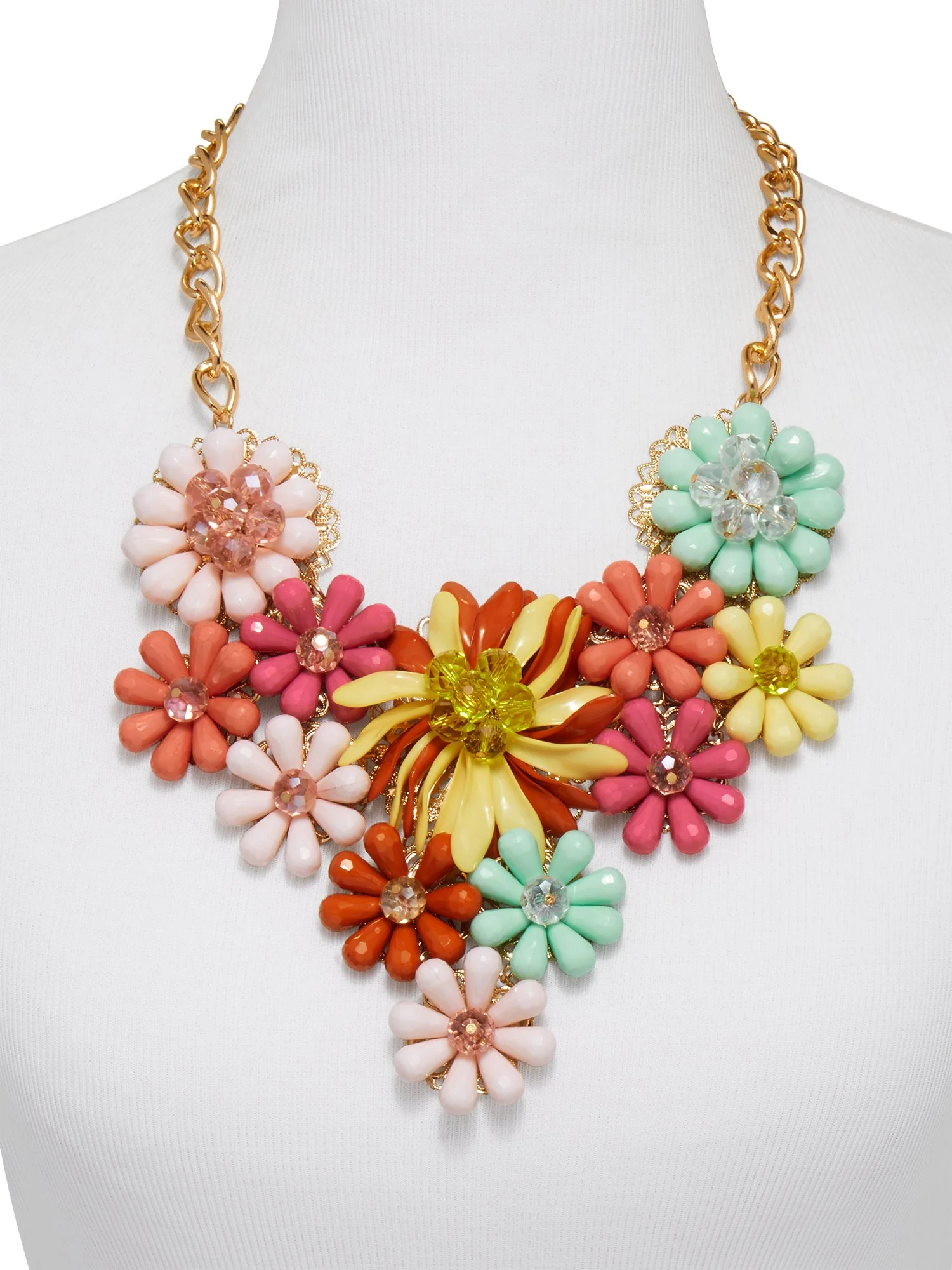 Multi-Flower Statement Necklace