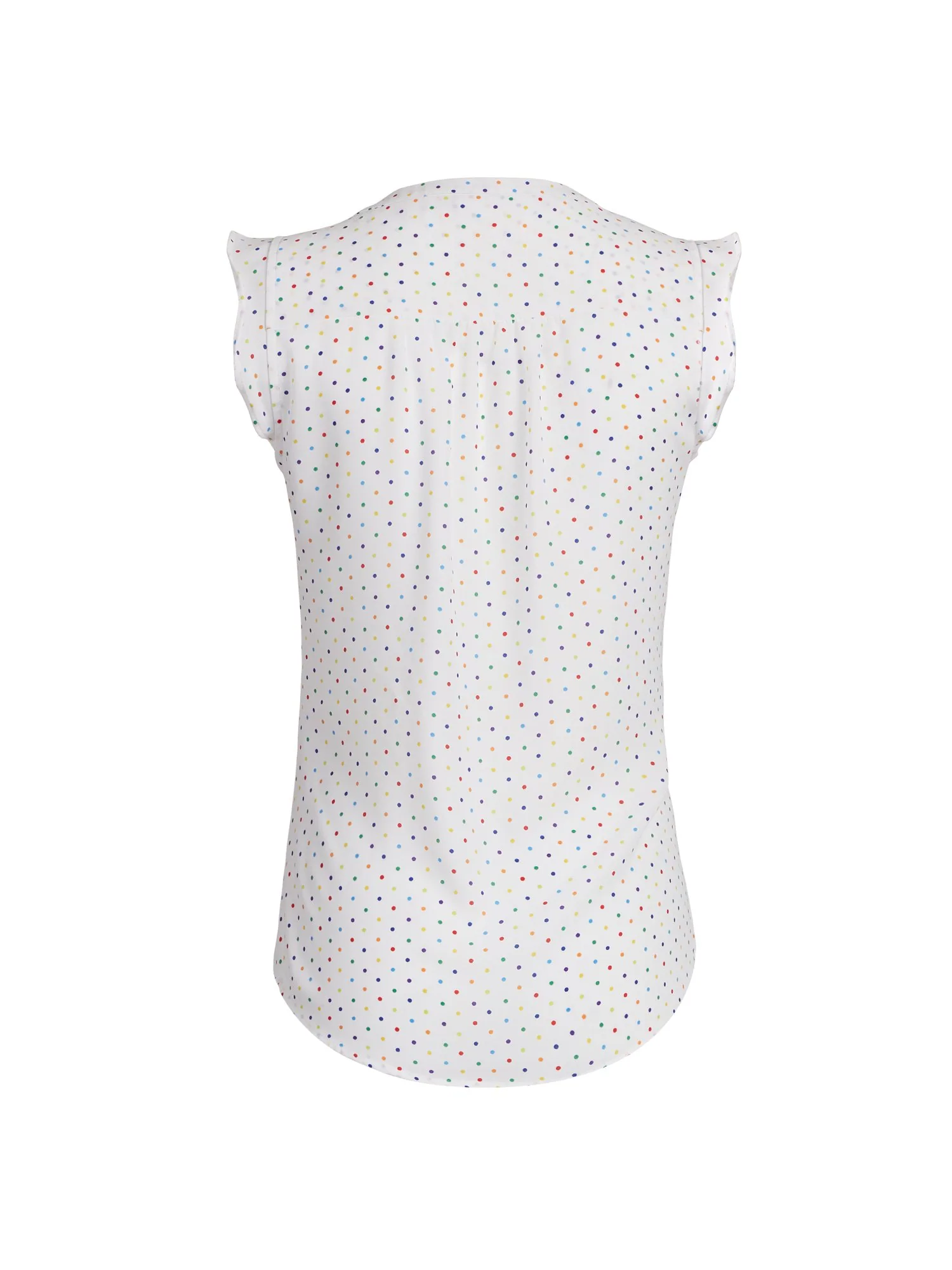 Multicolor Dot Flutter-Sleeve Blouse - Image 3