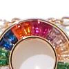 Multicolor Faux-Stone Circle Pendant Necklace - Image 3