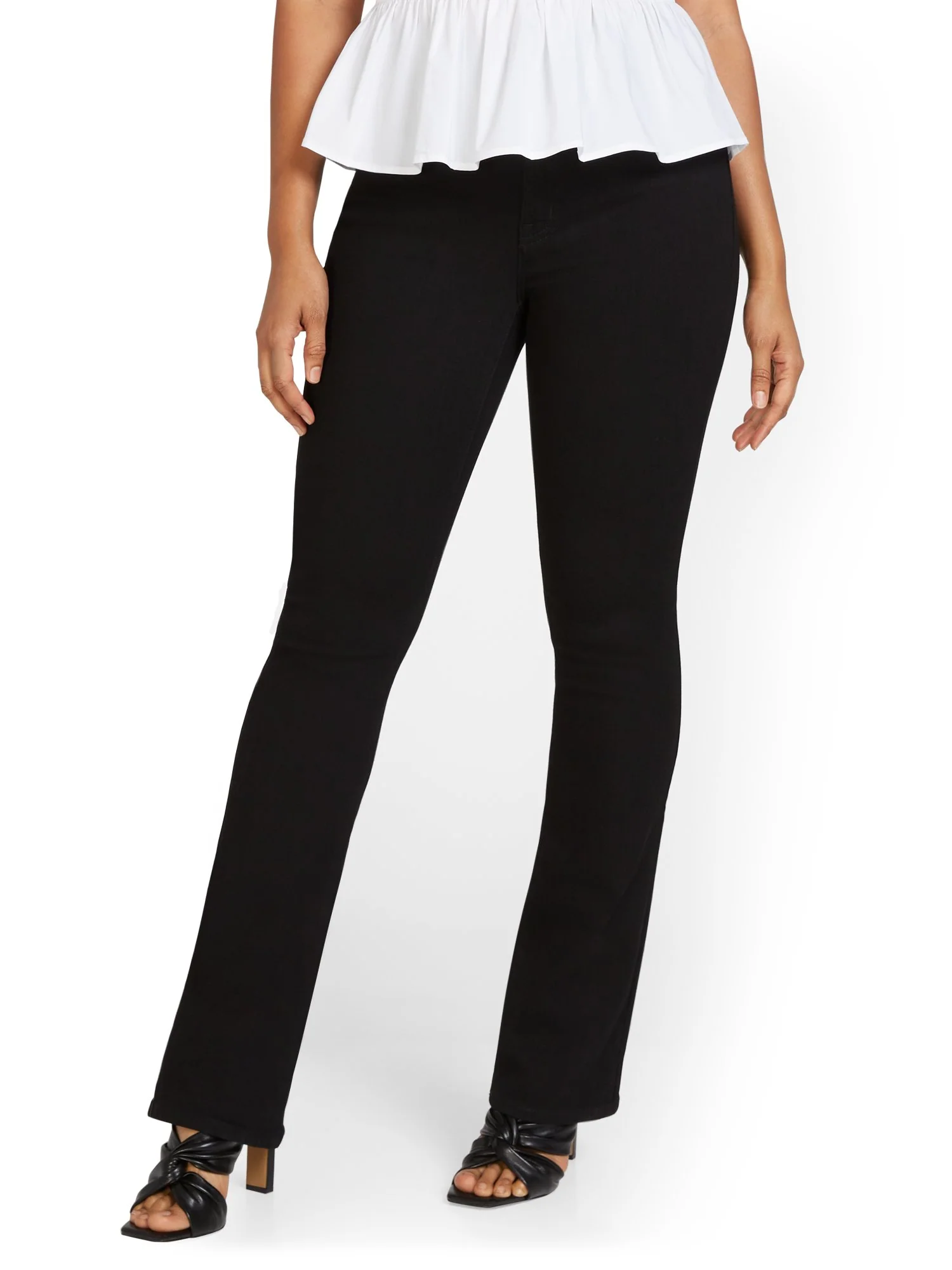 Mya Curvy High-Waisted Bootcut Jeans - Black - Image 3