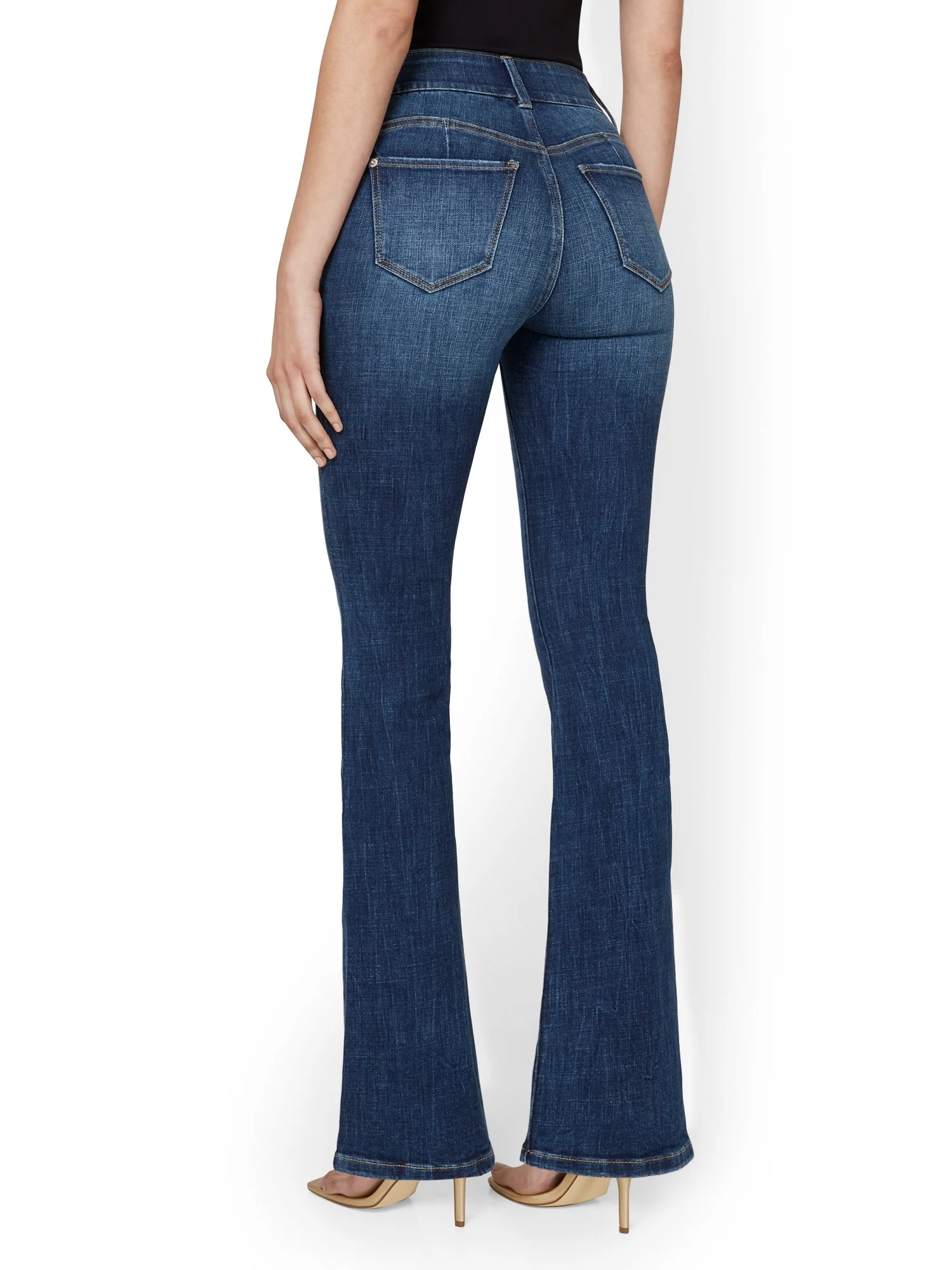 Mya Curvy High-Waisted Bootcut Jeans - Medium Wash - Image 5