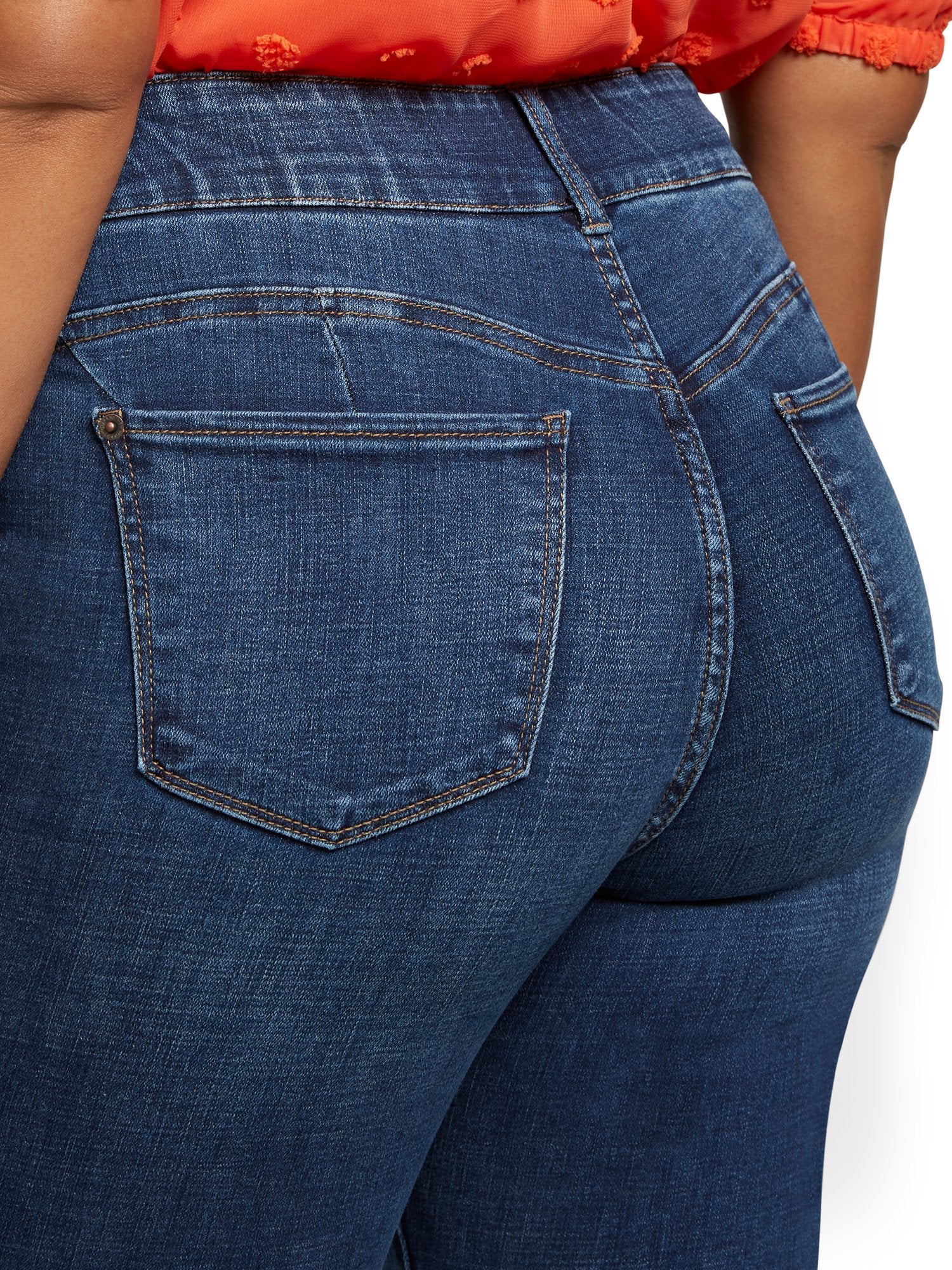 Mya Curvy High-Waisted Sculpting No Gap Capri Jeans - Limelight Blue - Image 4