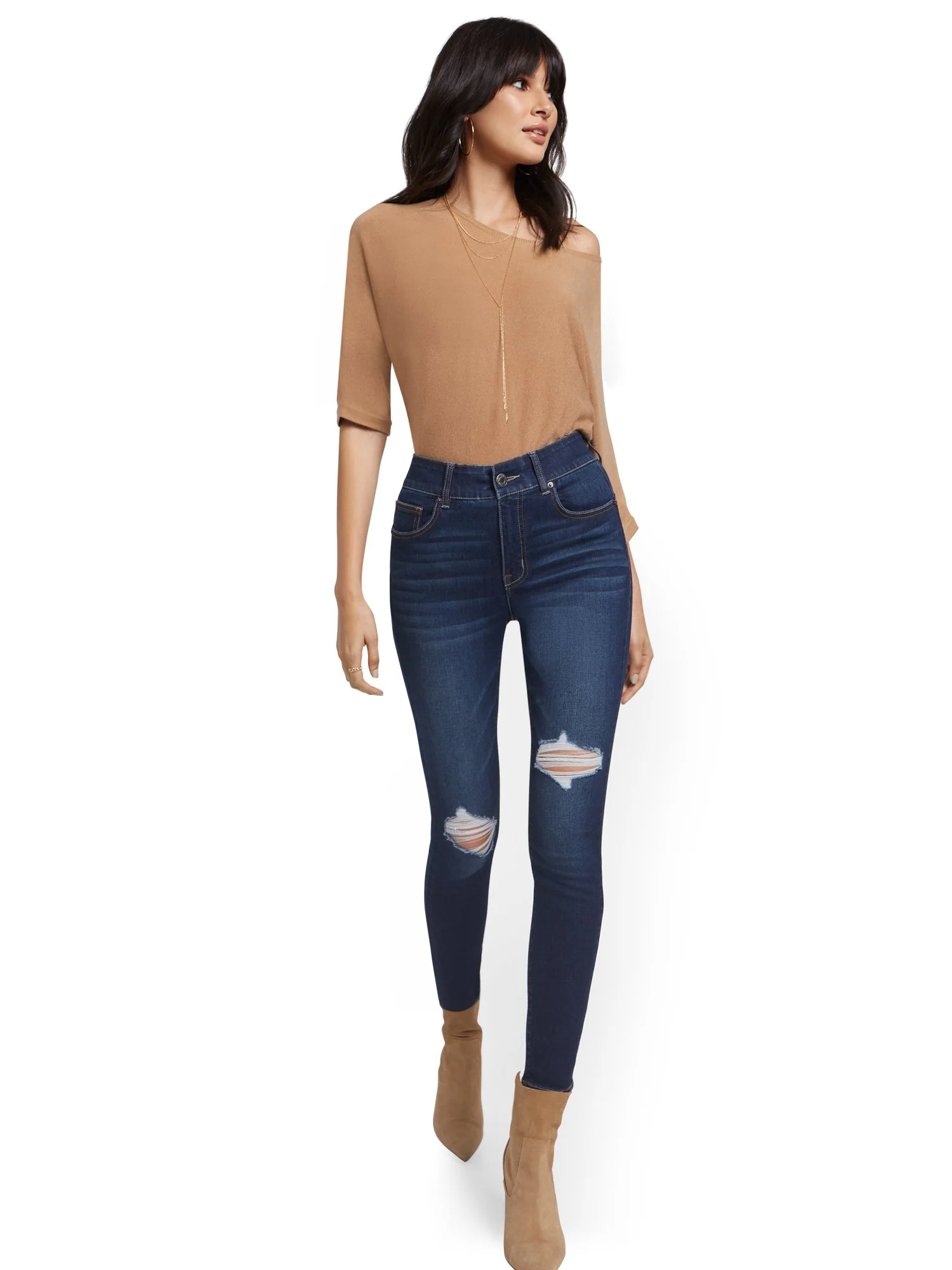 Mya Curvy High-Waisted Sculpting No Gap Super-Skinny Ankle Jeans - Image 3