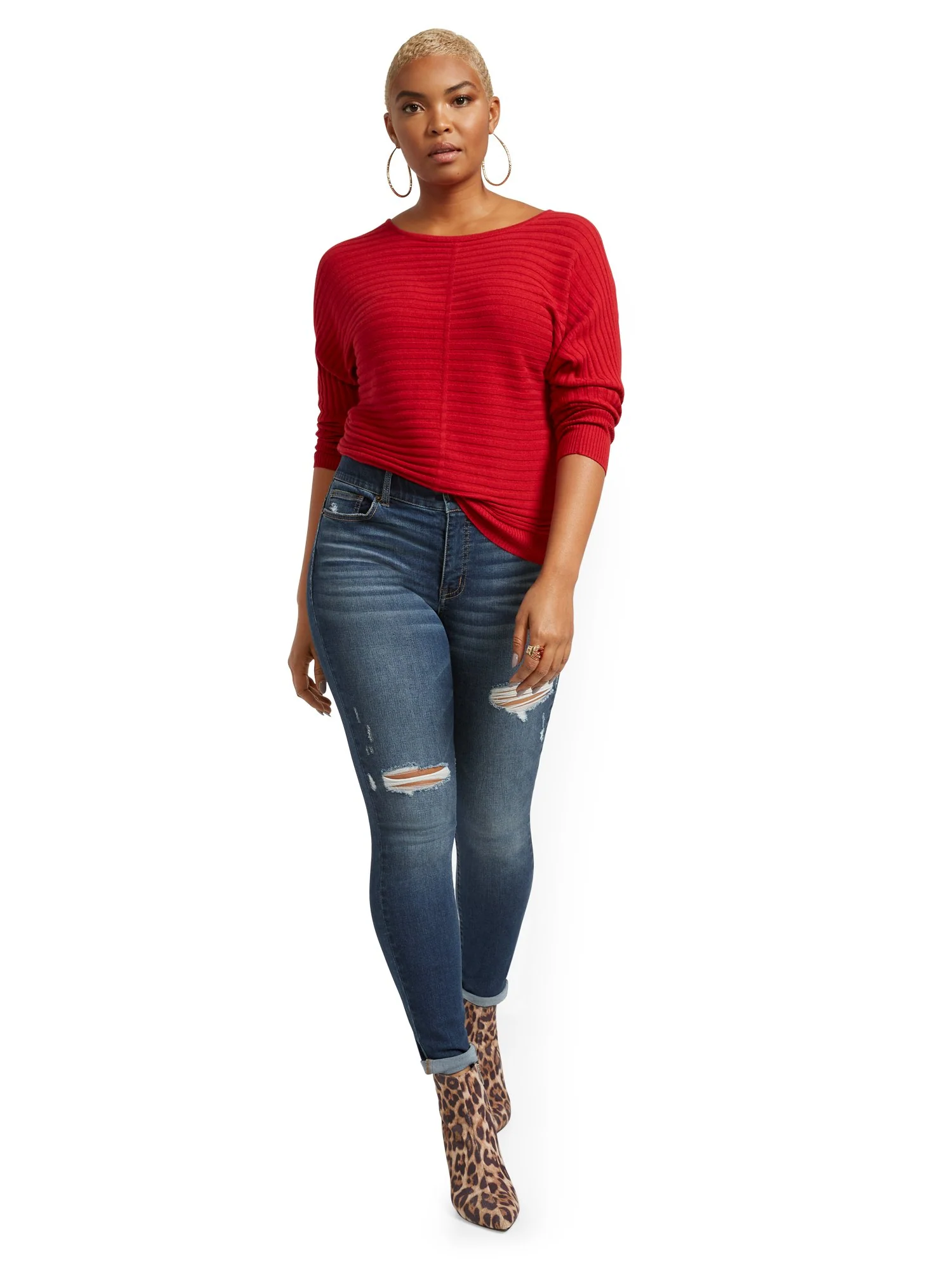Mya Curvy High-Waisted Sculpting No Gap Super-Skinny Ankle Jeans - Cowboy Blue - Image 5
