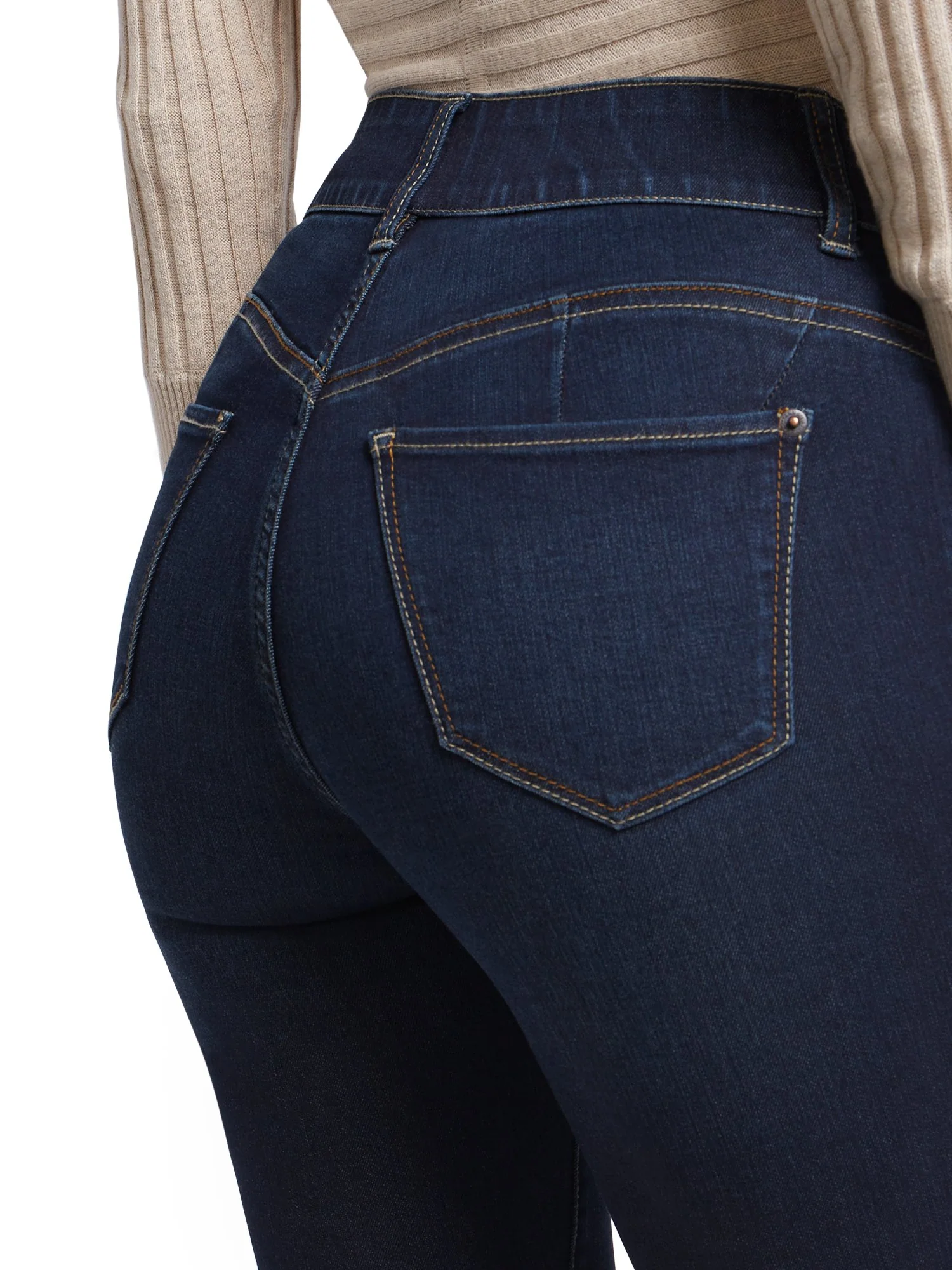 Mya Curvy High-Waisted Sculpting No Gap Super-Skinny Ankle Jeans - Moonlight Blue - Image 4
