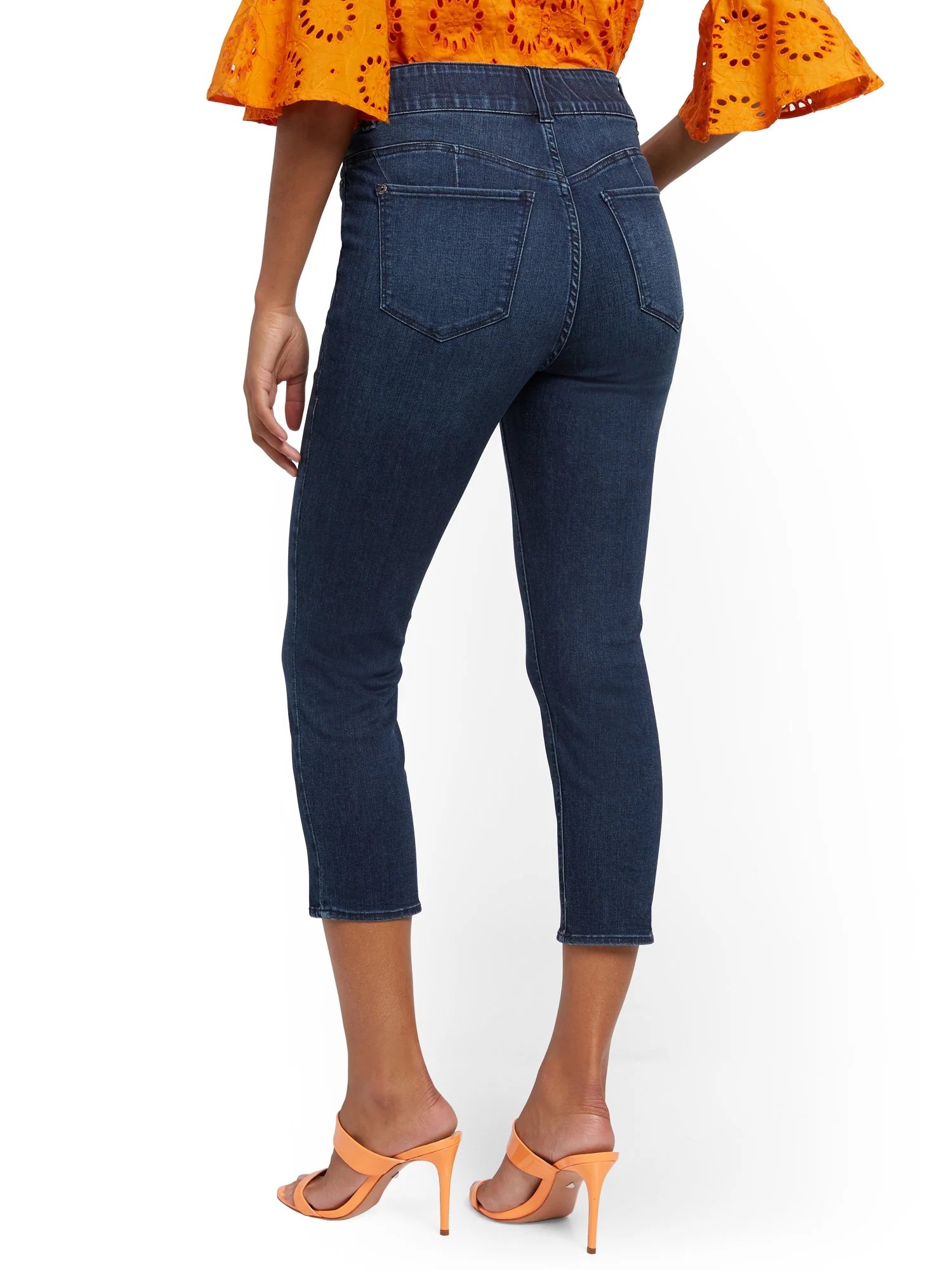 Mya Curvy High-Waisted Sculpting No Gap Super-Skinny Capri Jeans - Steinway Blue - Image 3