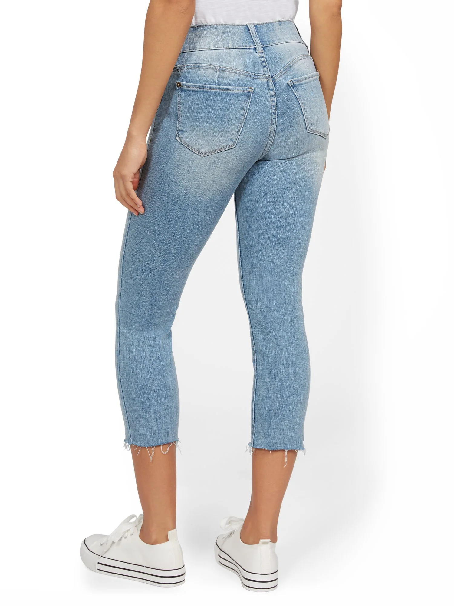 Mya Curvy High-Waisted Sculpting No Gap Super-Skinny Capri Jeans - Vector Blue - Image 3