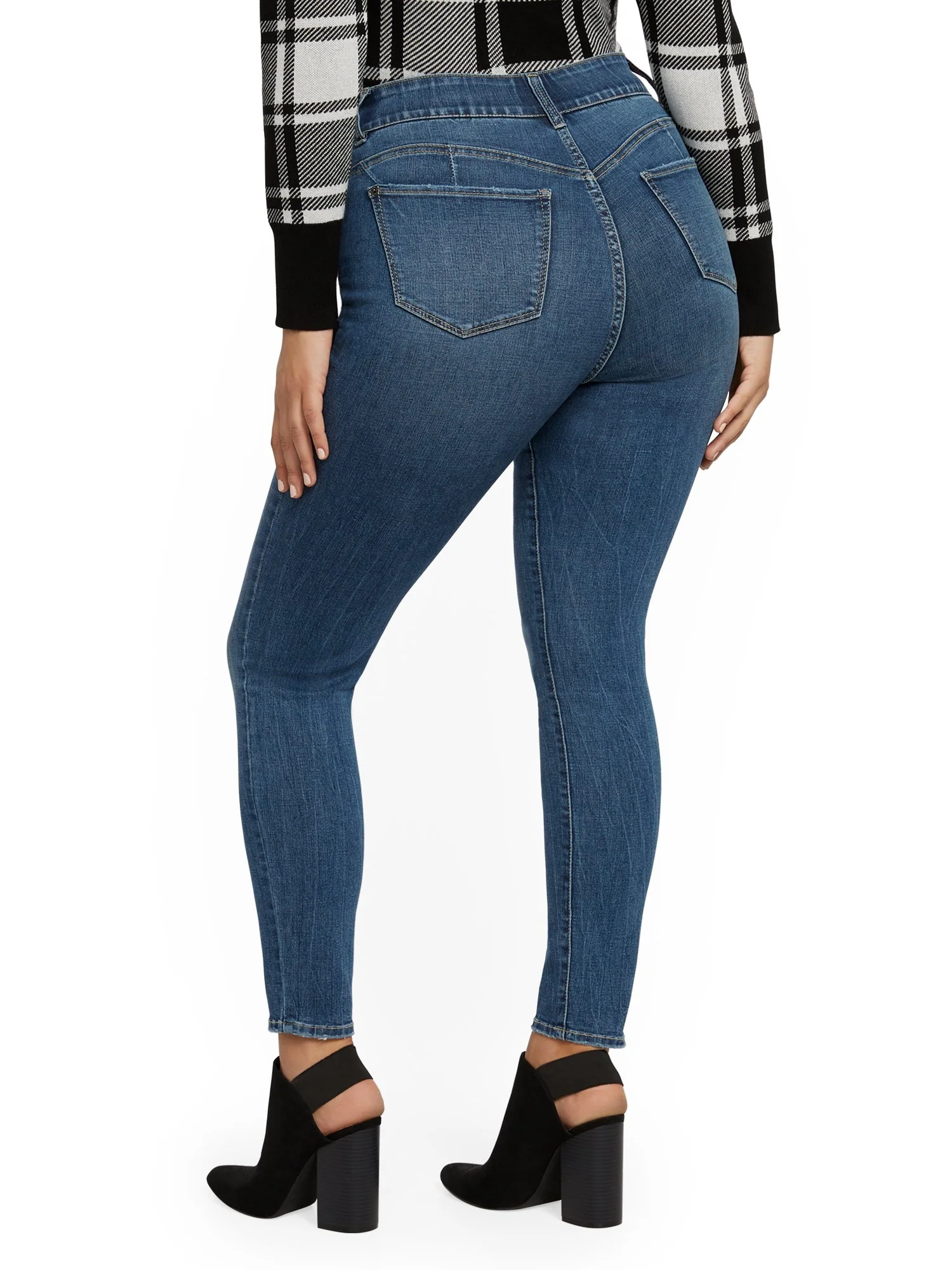 Mya Curvy High-Waisted Sculpting No Gap Super-Skinny Jeans - Blue Love - Image 3