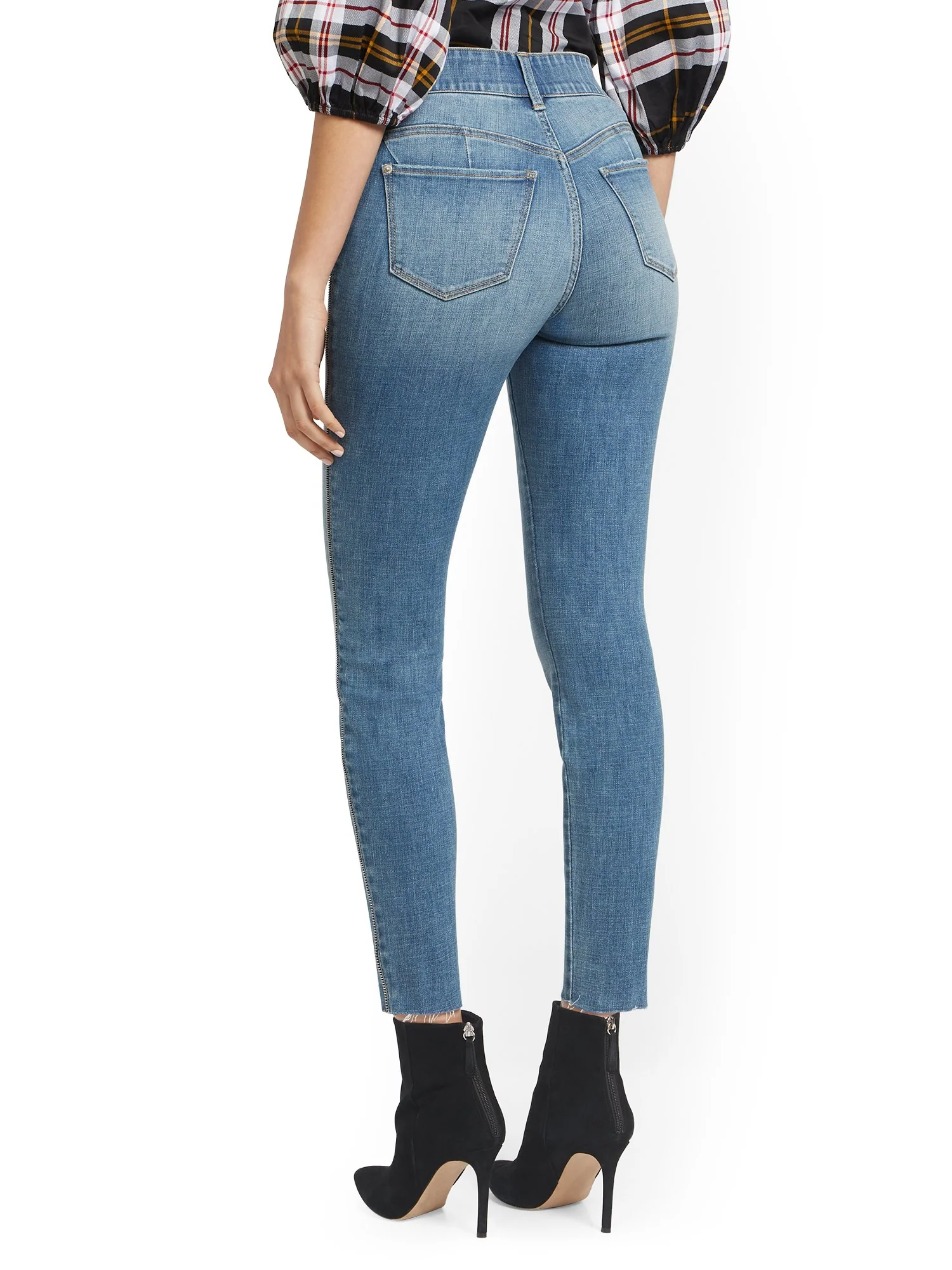 Mya Curvy High-Waisted Sculpting No Gap Super-Skinny Jeans - Side-Zip - Image 3