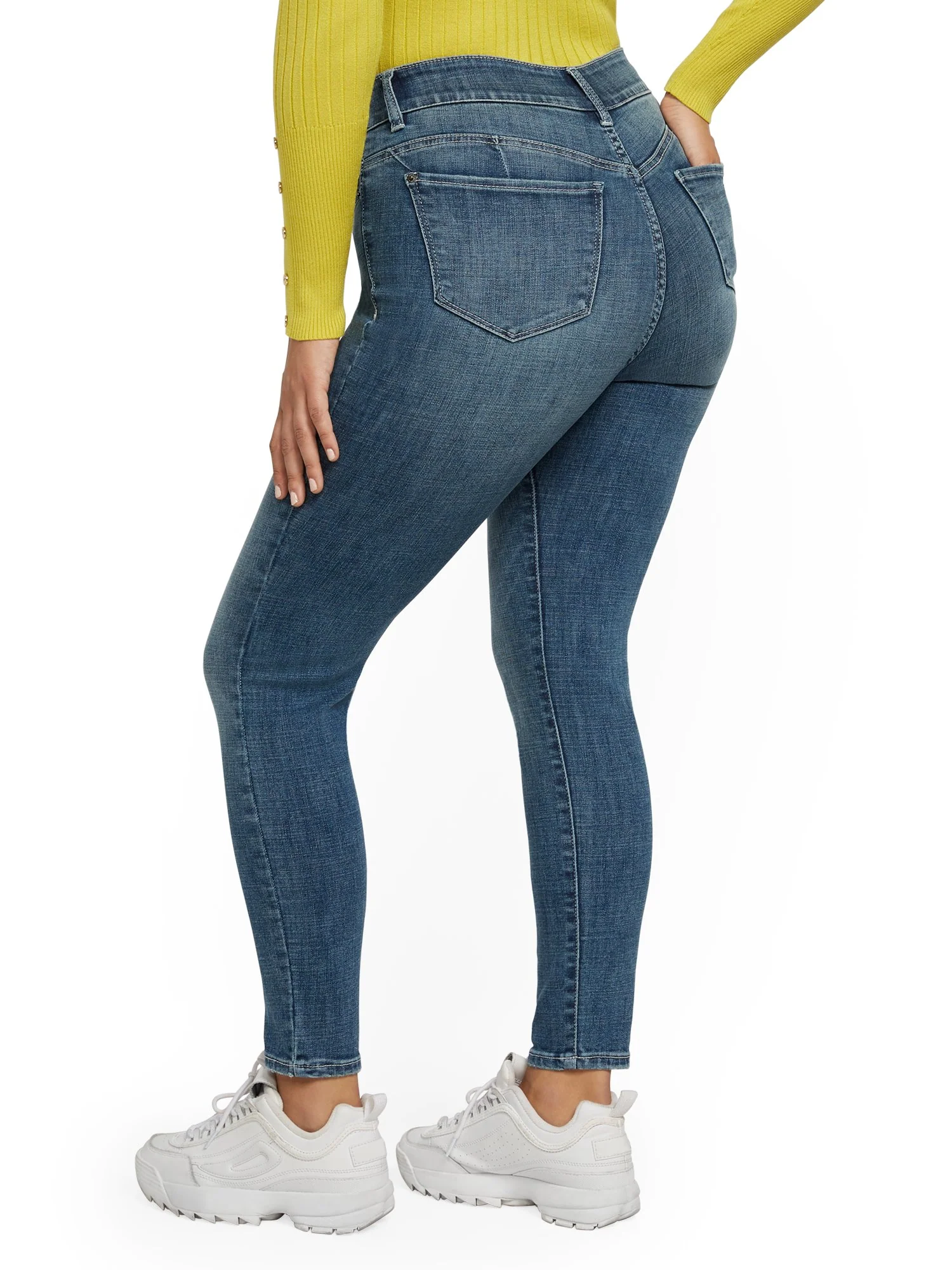Mya Curvy High-Waisted Sculpting No Gap Super-Skinny Jeans - Vibrant Blue - Image 3