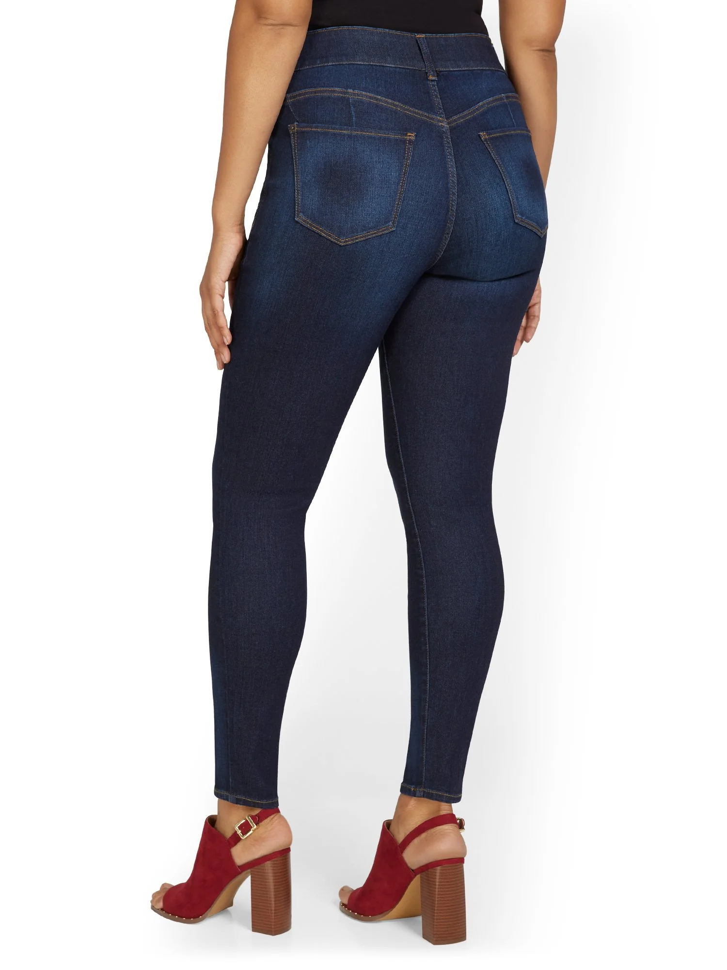 Mya Curvy High-Waisted Super-Skinny Jeans - Dark Wash - Image 10