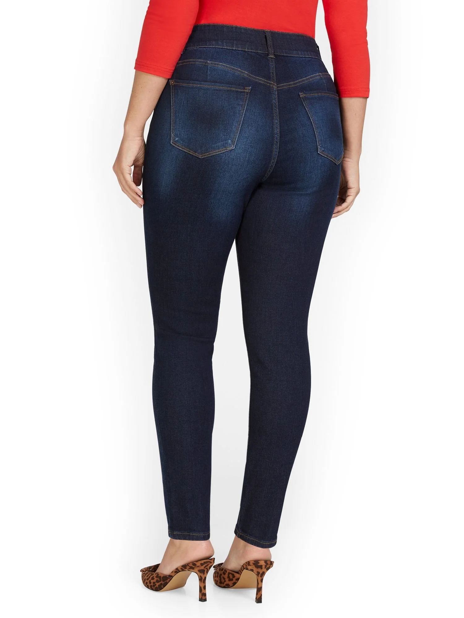 Mya Curvy High-Waisted Super-Skinny Jeans - Dark Wash - Image 3
