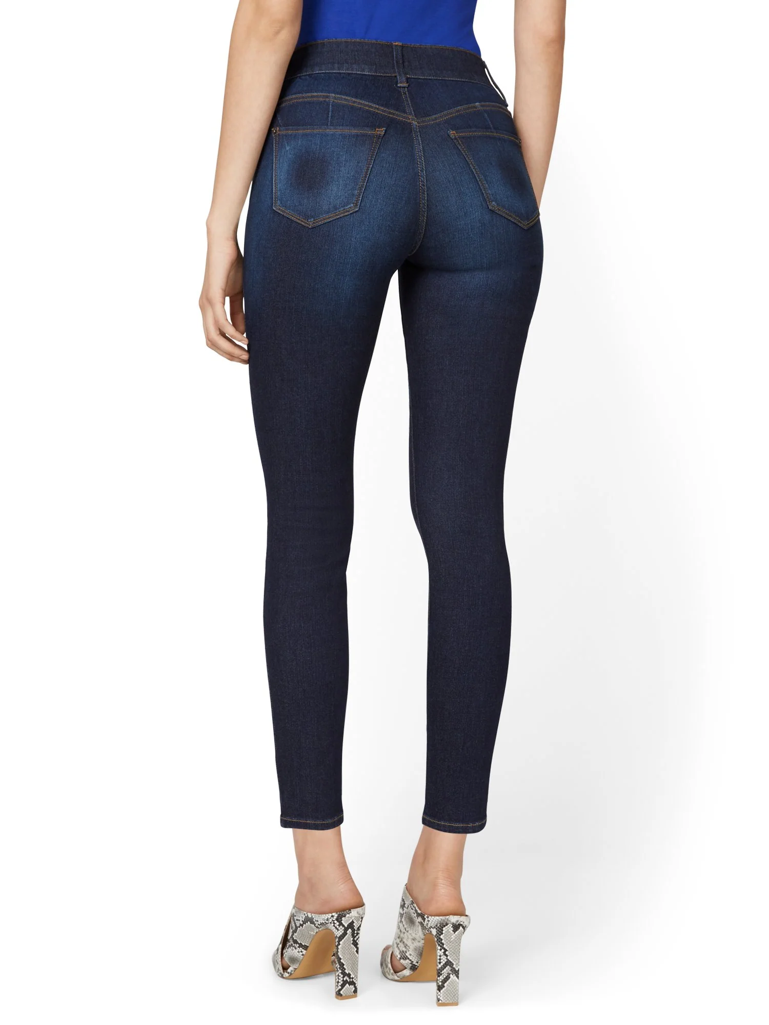 Mya Curvy High-Waisted Super-Skinny Jeans - Dark Wash - Image 4
