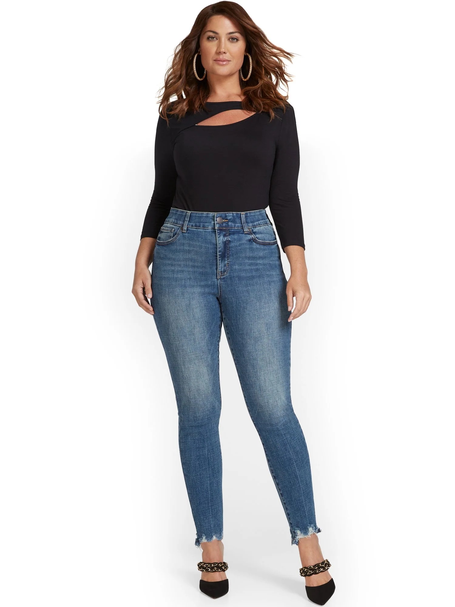 Mya Curvy High-Waisted Super-Skinny Jeans - Medium Wash - Image 8