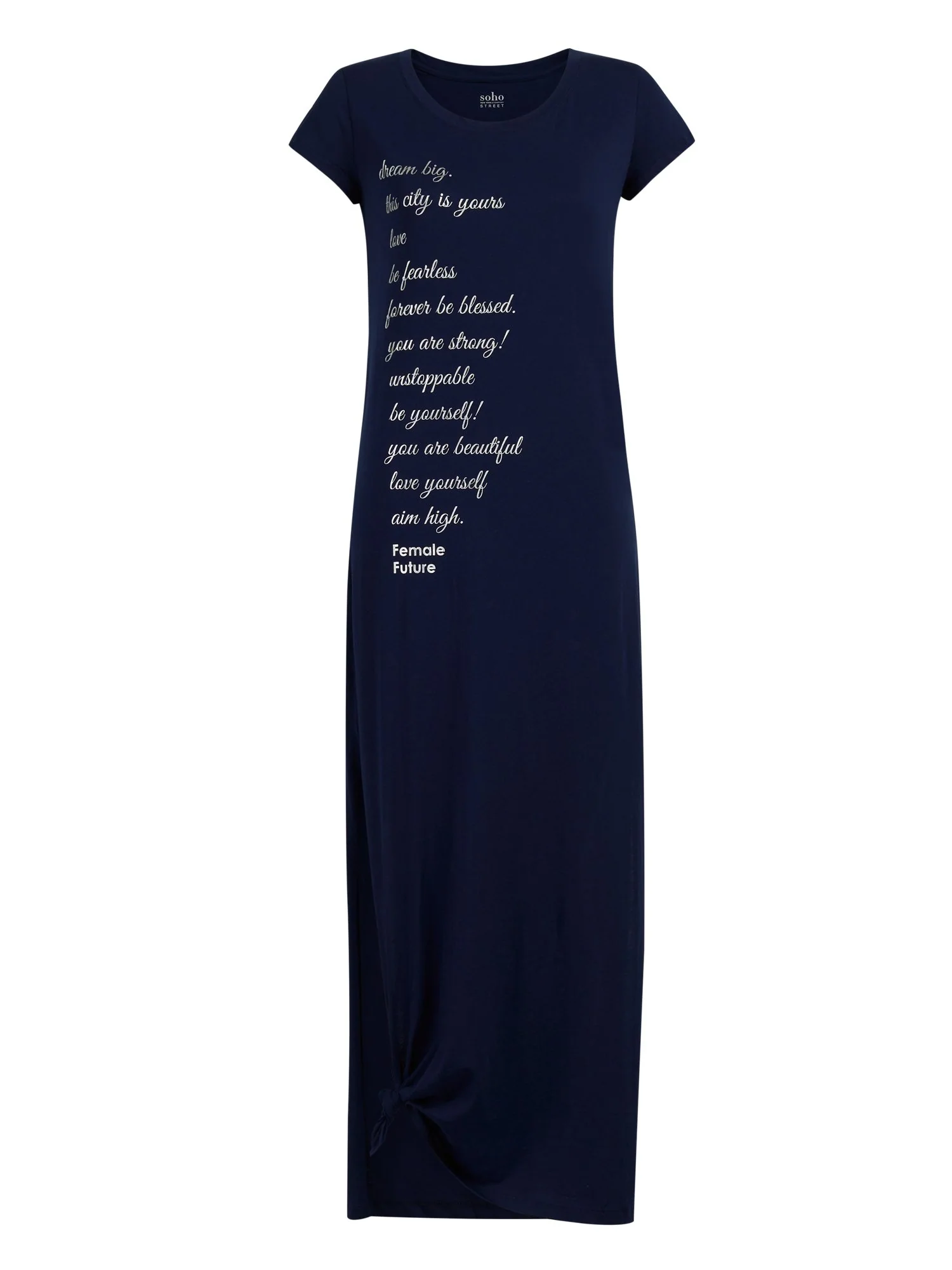 Navy Cotton Maxi Tee Dress - Image 2