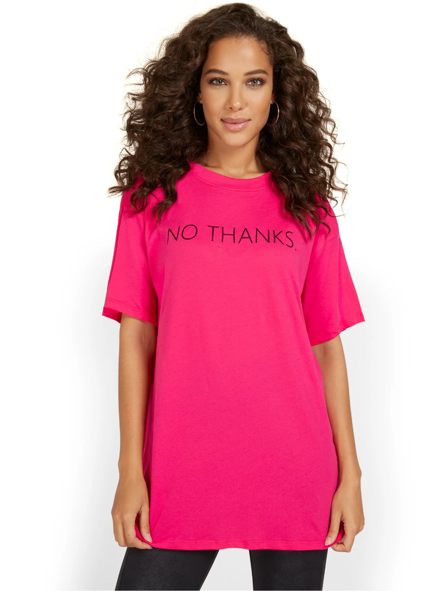 No Thanks Oversized Graphic Tee - Image 2