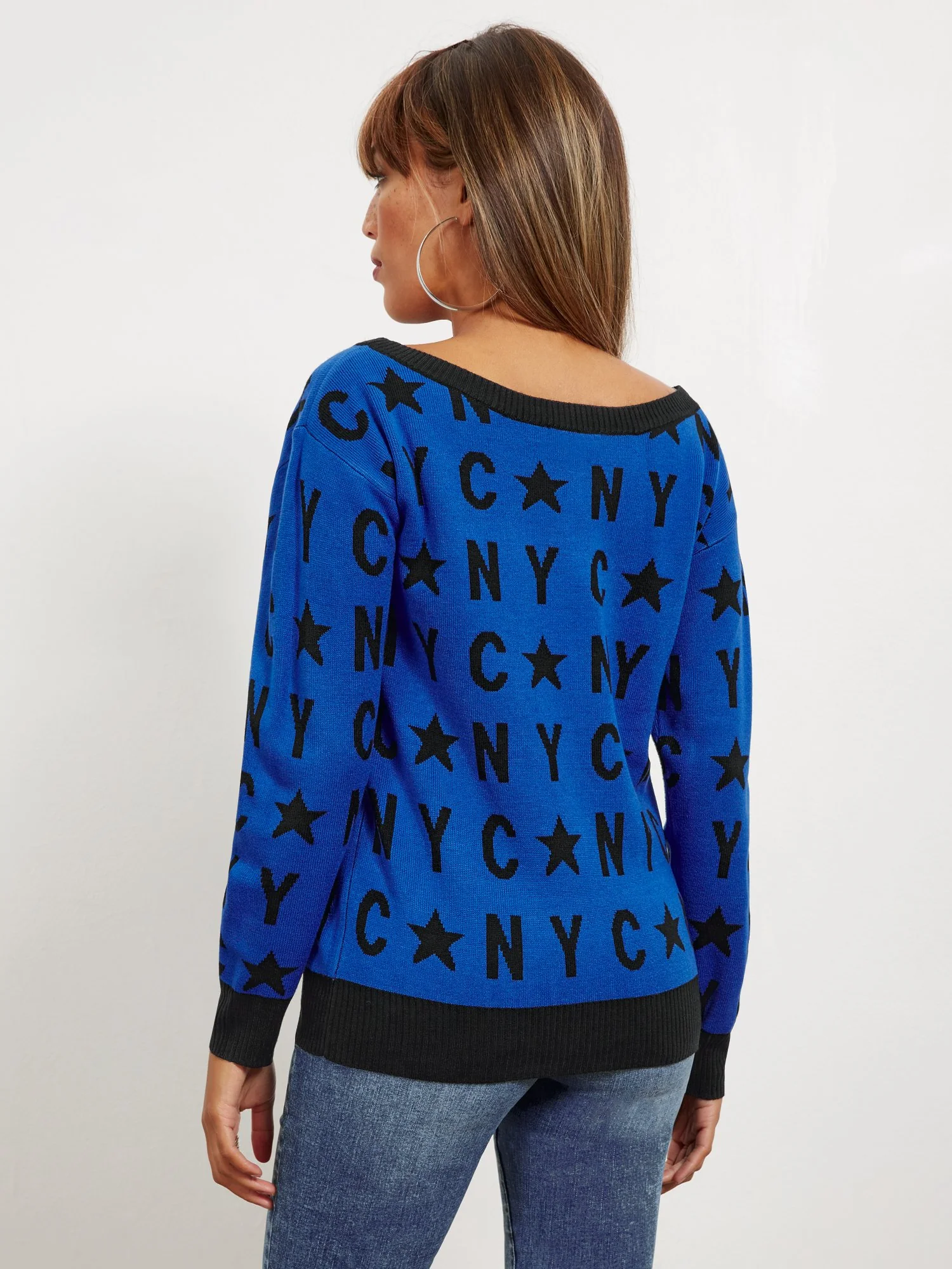 NYC Graphic Slouchy Sweater - Image 3