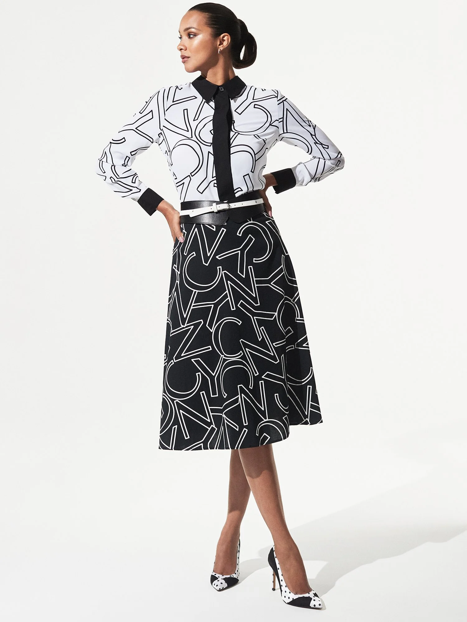 NYC-Print Side-Tab A-Line Skirt - Image 4