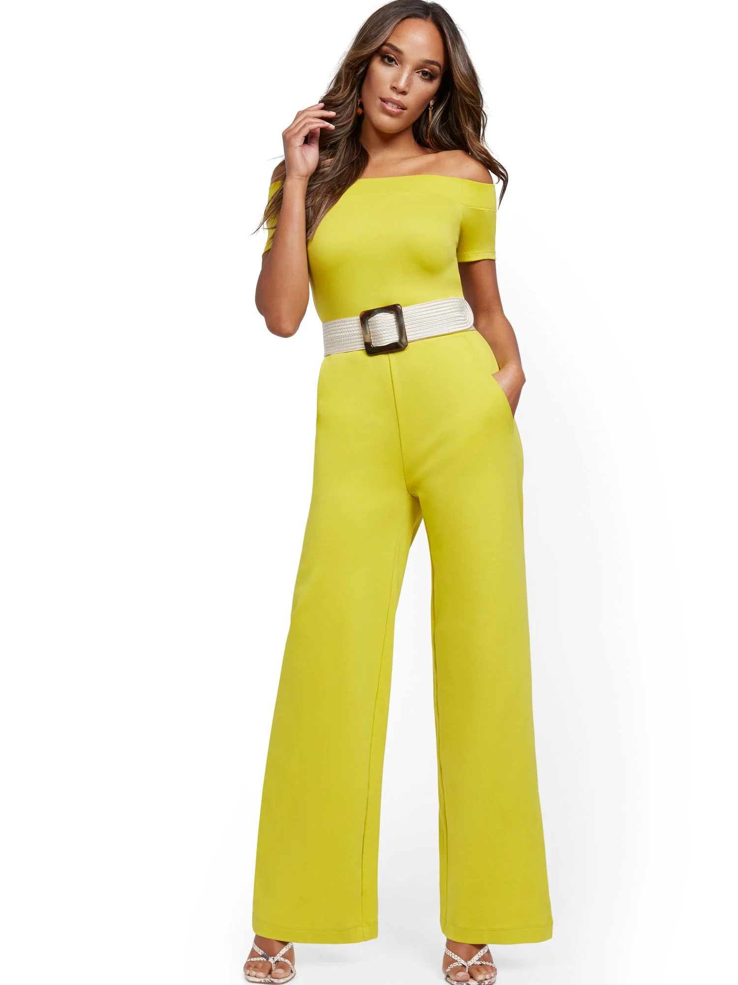 Off-The-Shoulder Cotton Jumpsuit - Image 2