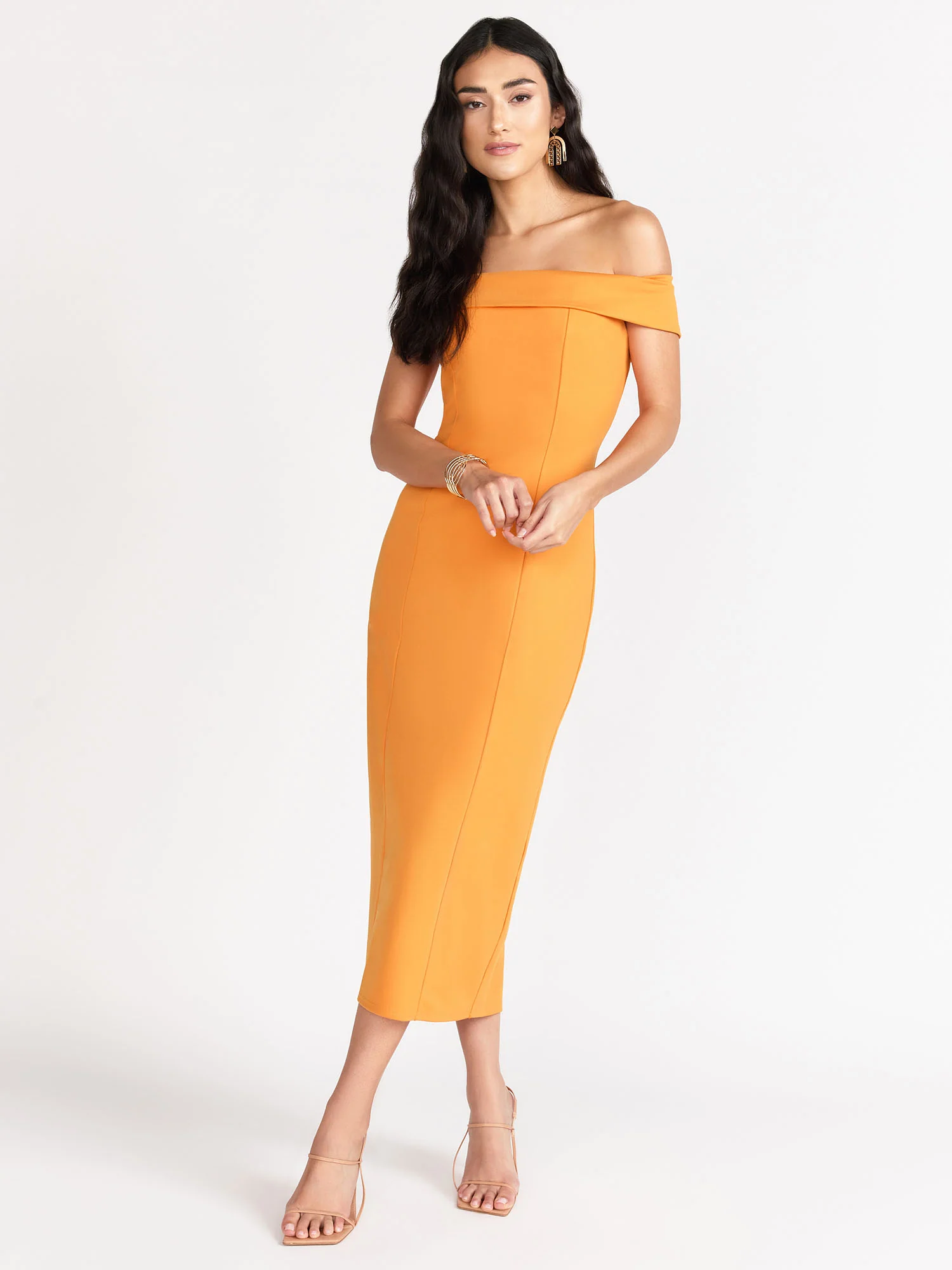 Off-The-Shoulder Fold Over Midi Dress - Lena - Image 6