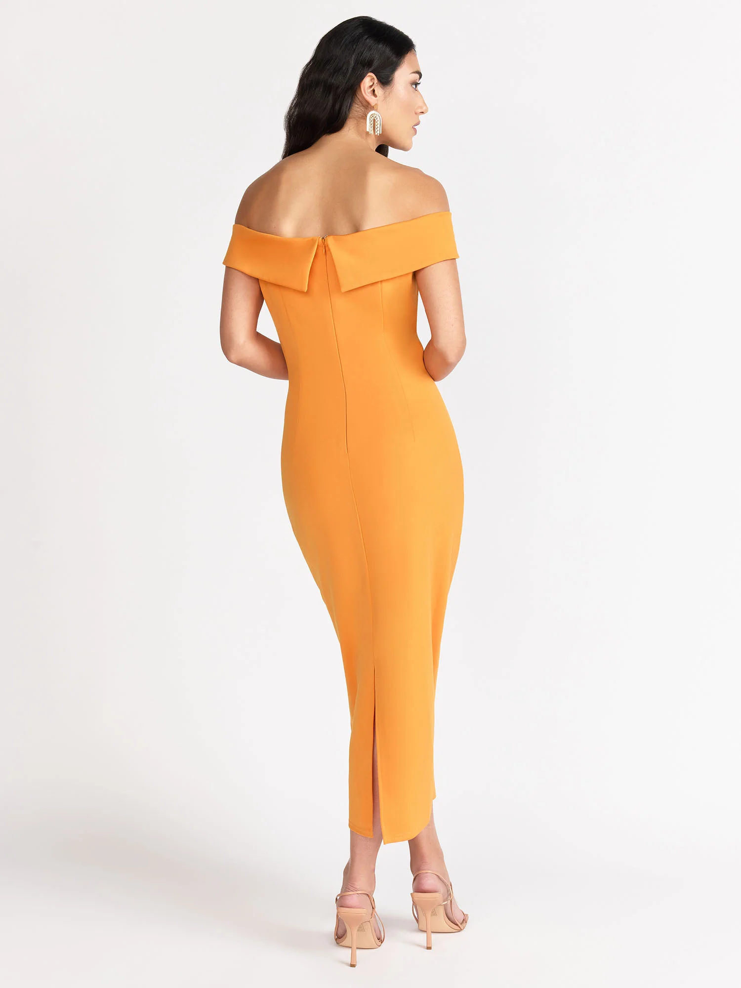 Off-The-Shoulder Fold Over Midi Dress - Lena - Image 9