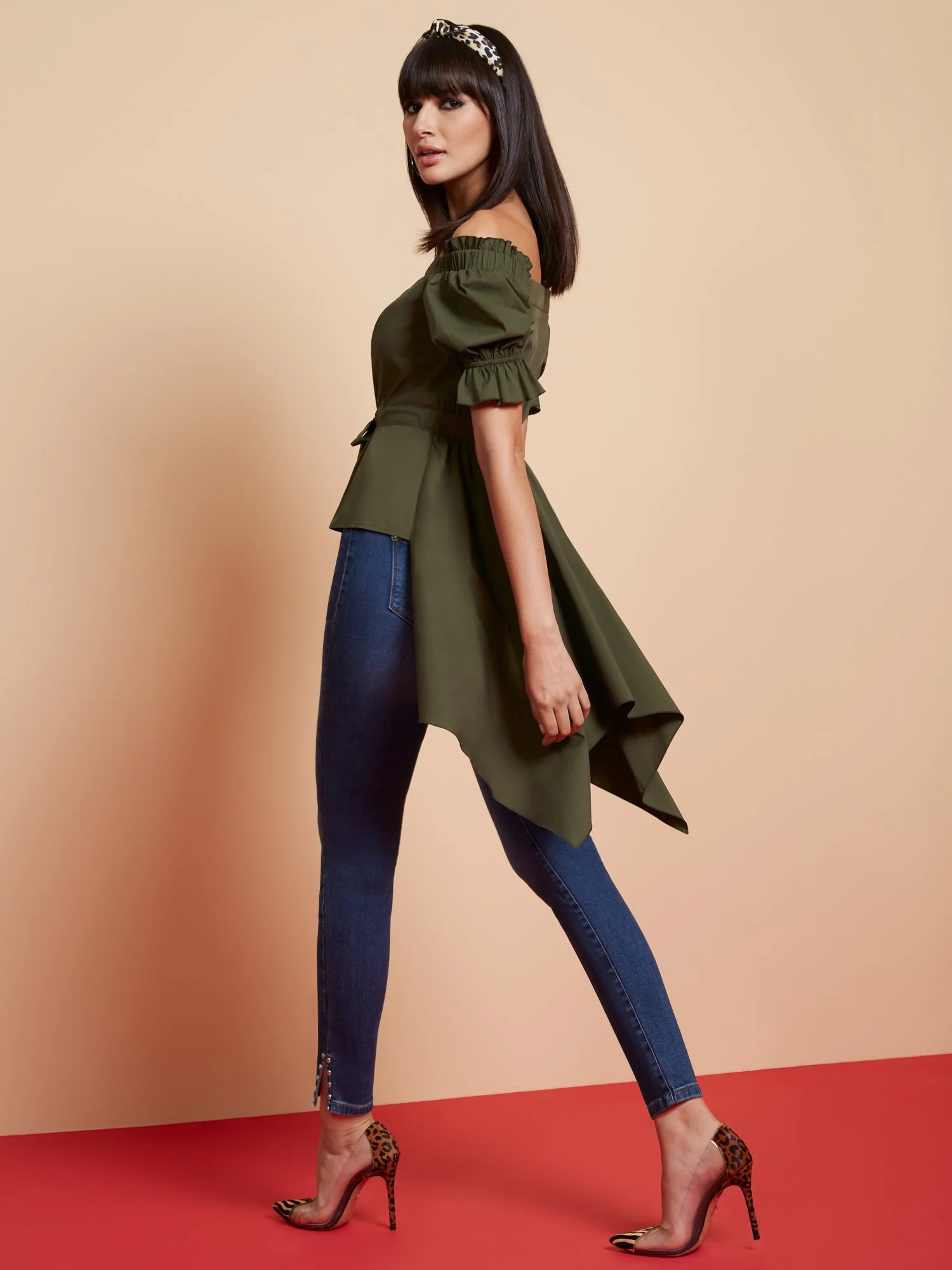 Off-The-Shoulder Hi-Lo Poplin Shirt - Image 17