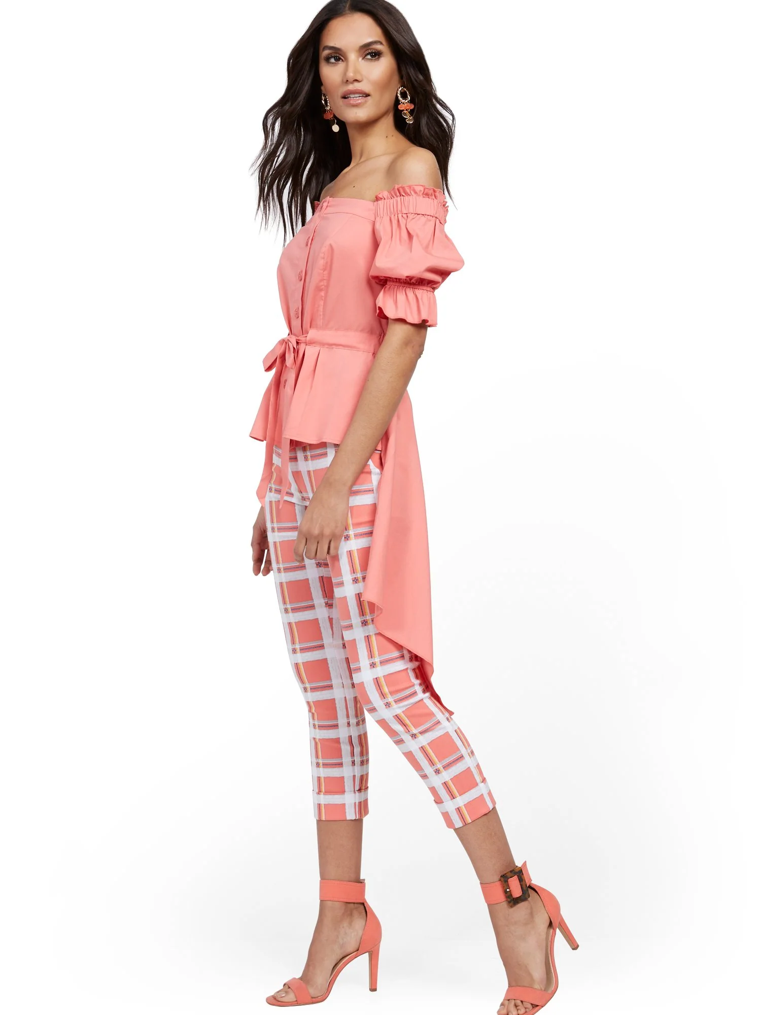 Off-The-Shoulder Hi-Lo Poplin Shirt - Image 22