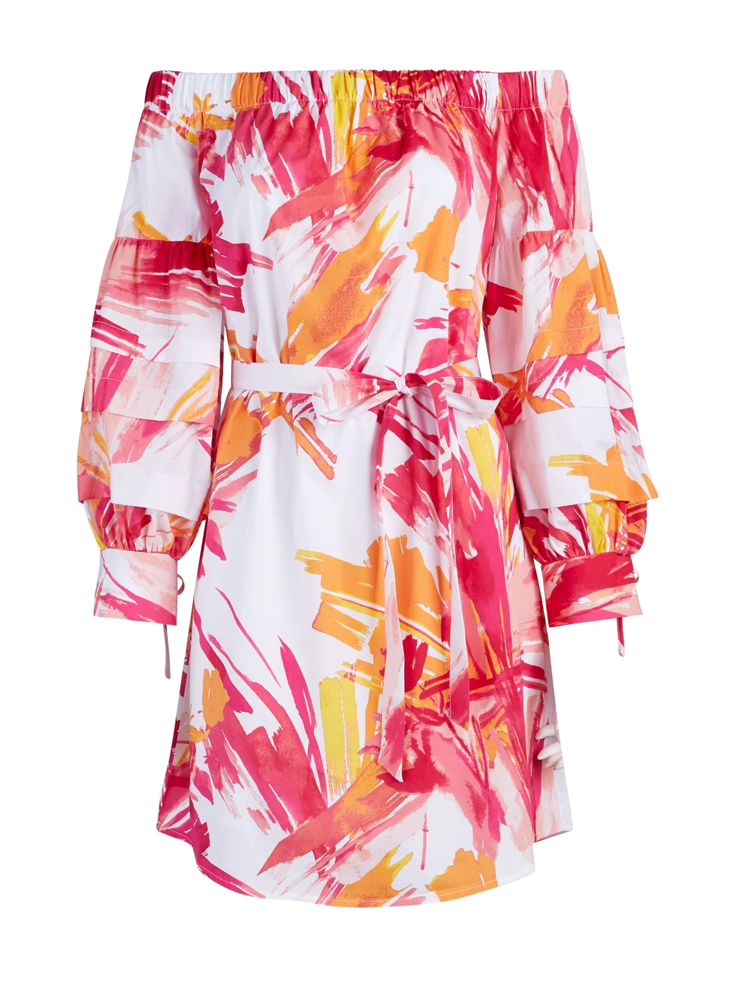 Off-The-Shoulder Poplin Shift Dress