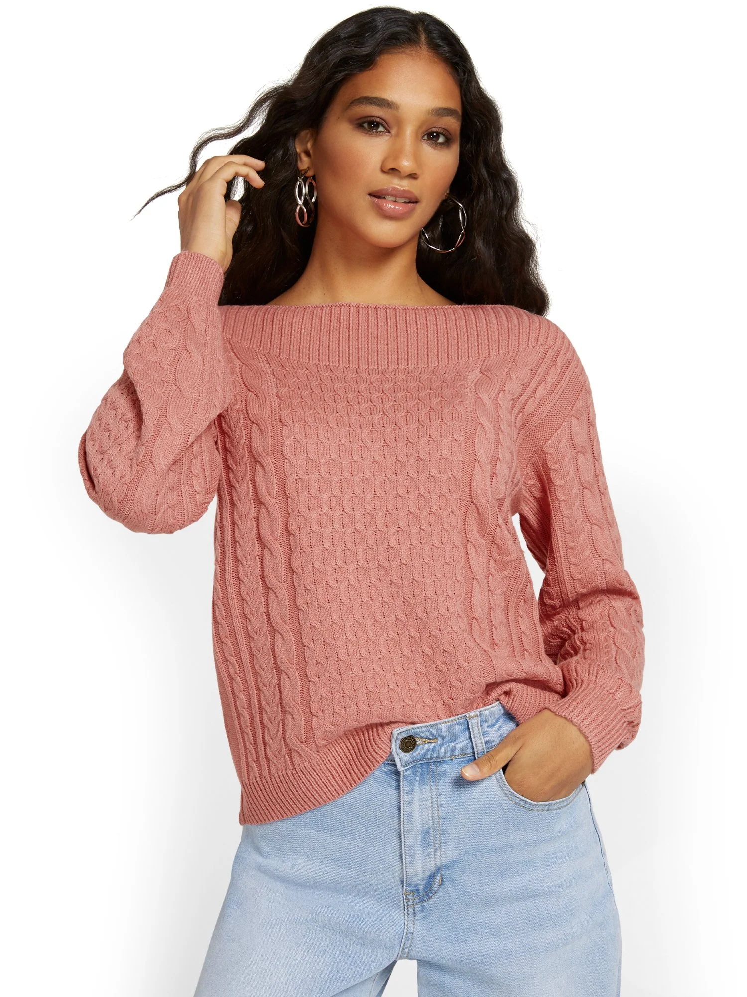 Off-The-Shoulder Pullover Sweater - Image 10