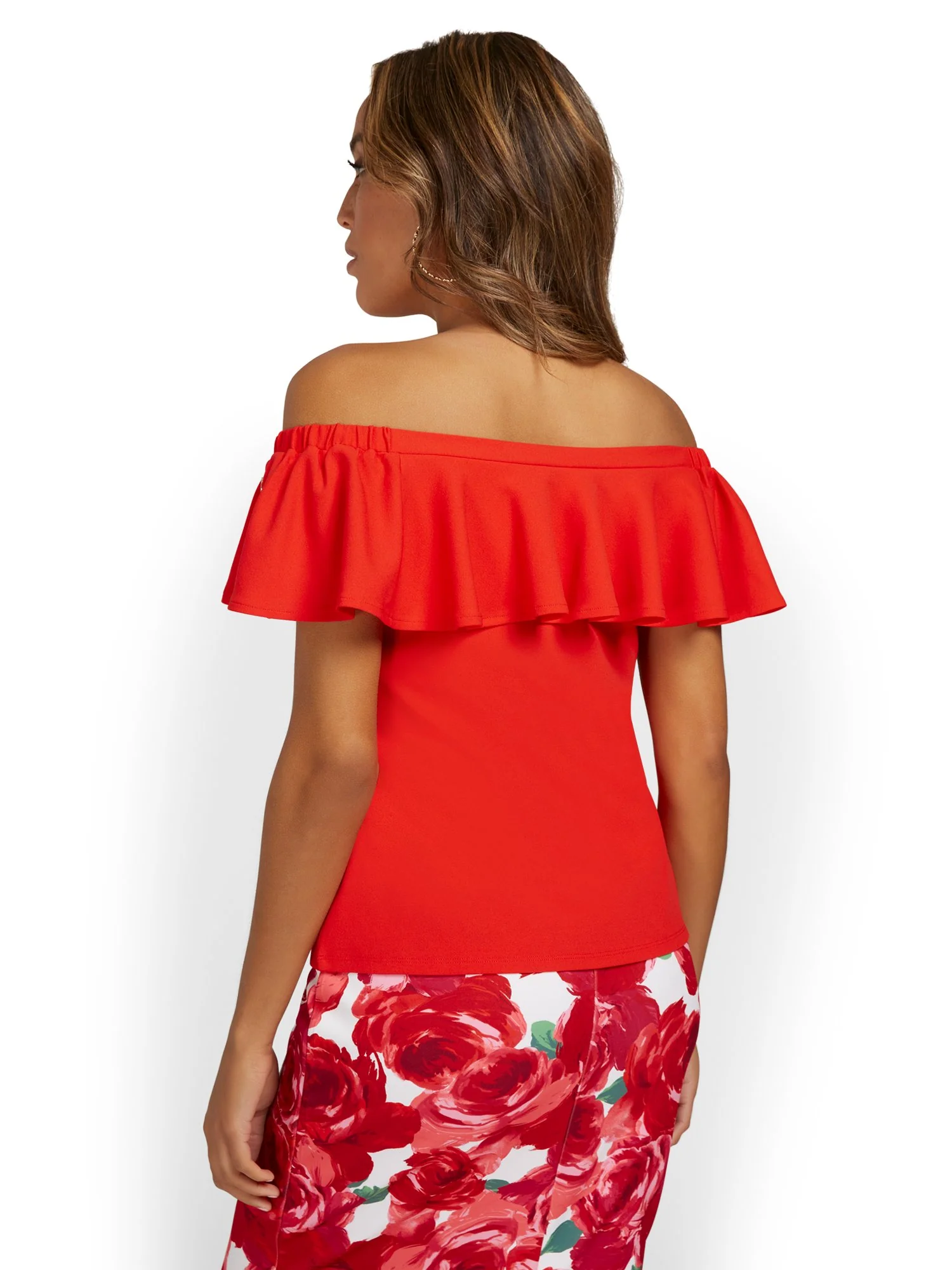 Off-The-Shoulder Ruffle Knit Top - Image 7