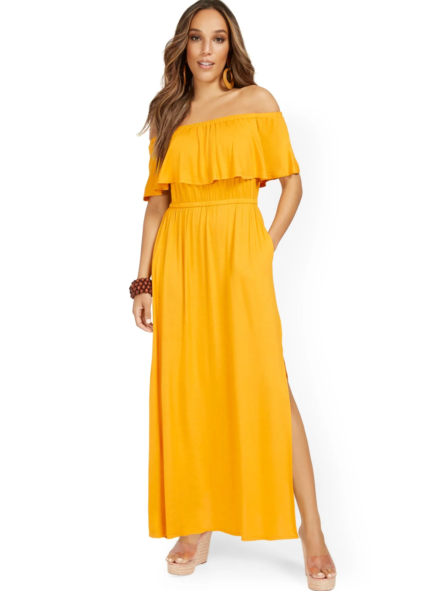 Off-The-Shoulder Ruffle Maxi Dress - Image 14