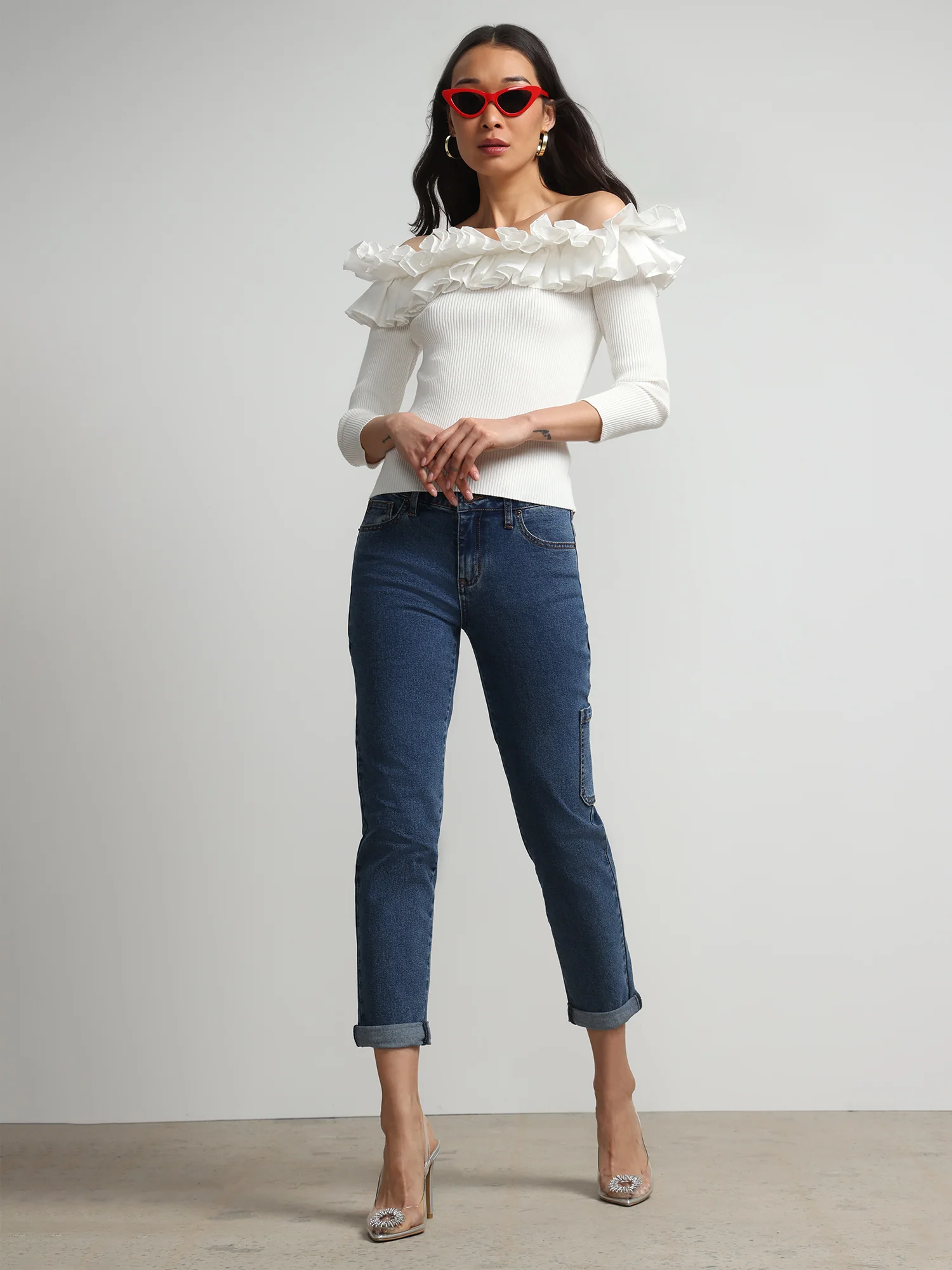 Off-The-Shoulder Ruffle Sweater - Image 5