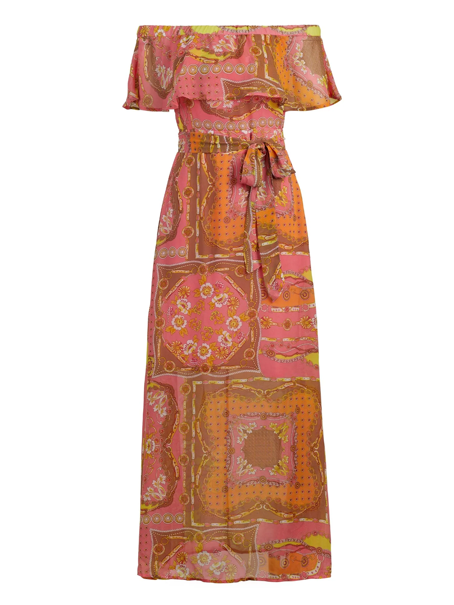 Off-The-Shoulder Scarf-Print Maxi Dress - Image 2