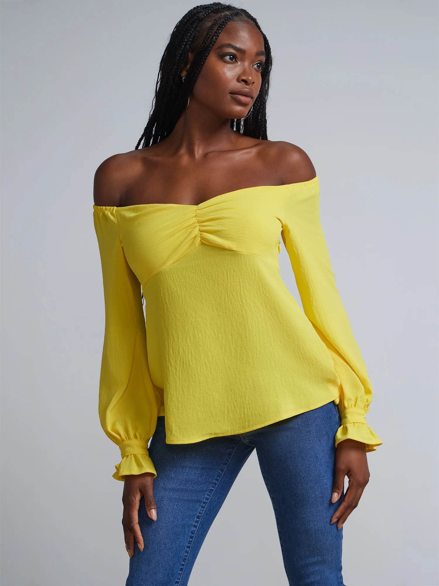 Off-The-Shoulder Sweater Blouse