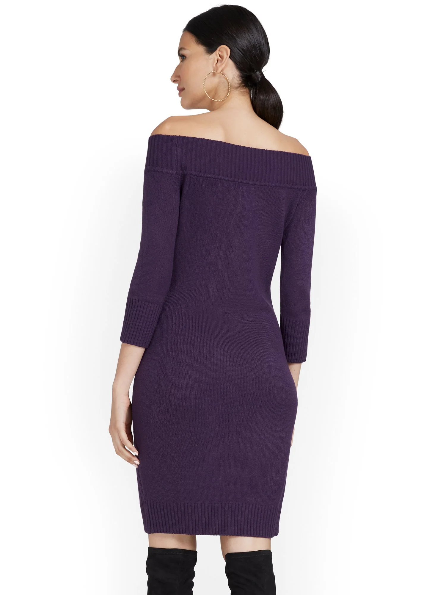 Off-The-Shoulder Sweater Dress - Image 9