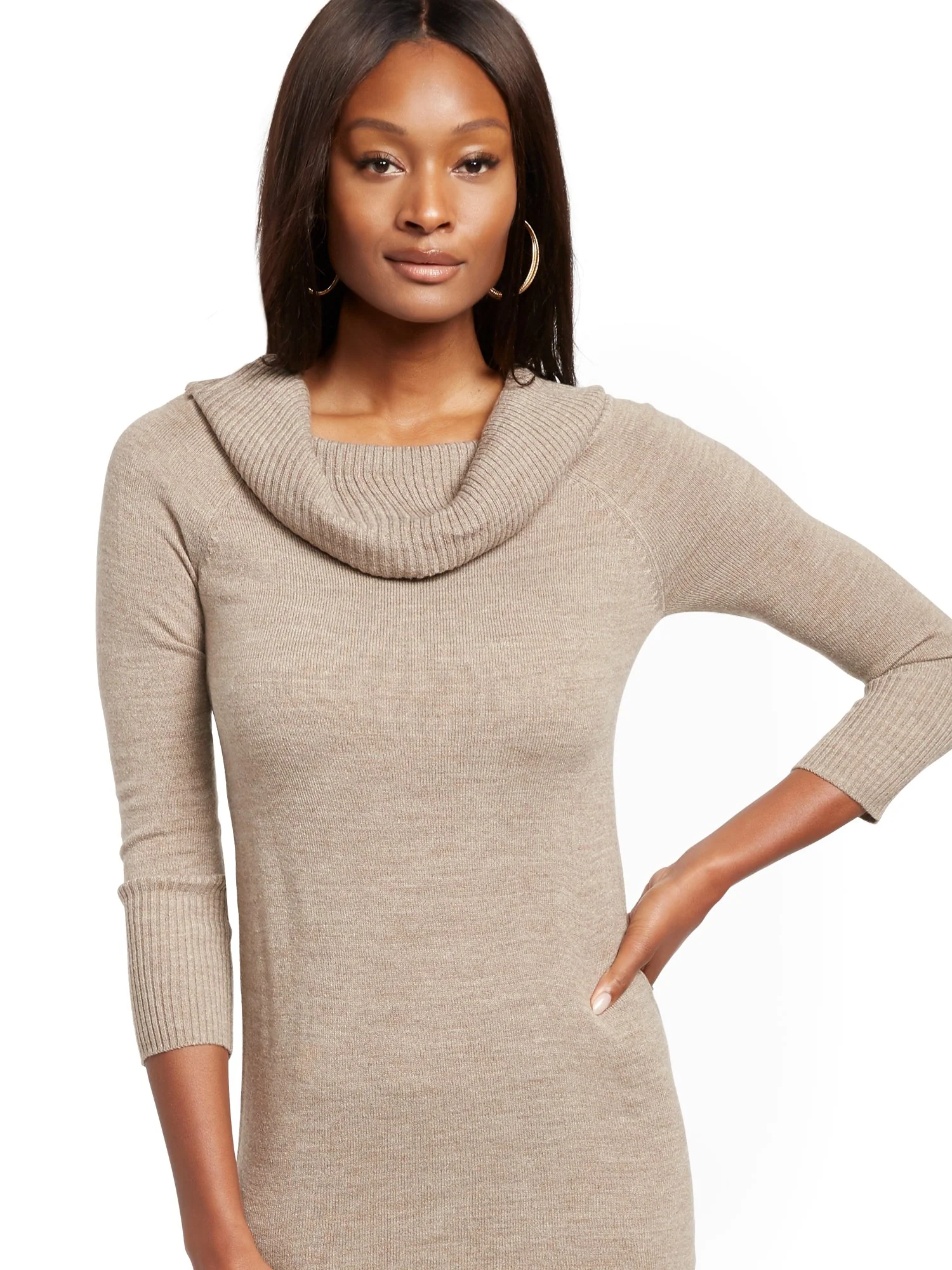 Off-The-Shoulder Sweater Dress - Image 3