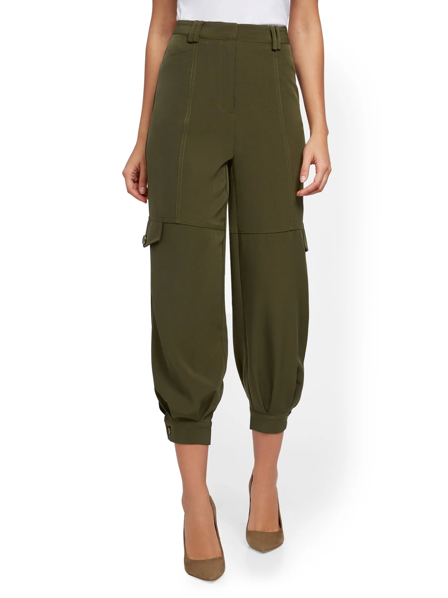 Olive Button-Accent Cargo Pant - 7th Avenue - Image 5
