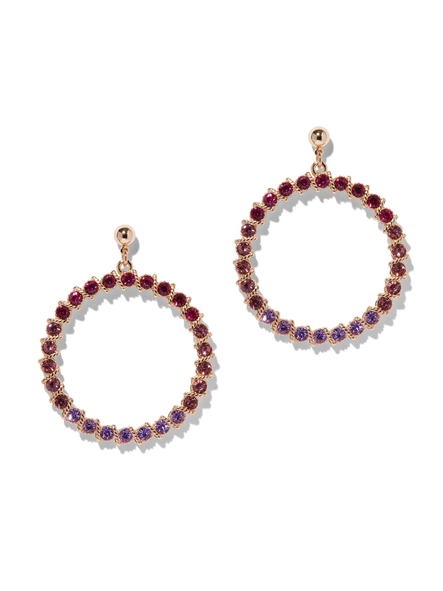 Ombre Faux-Stone Hoop Drop Earring